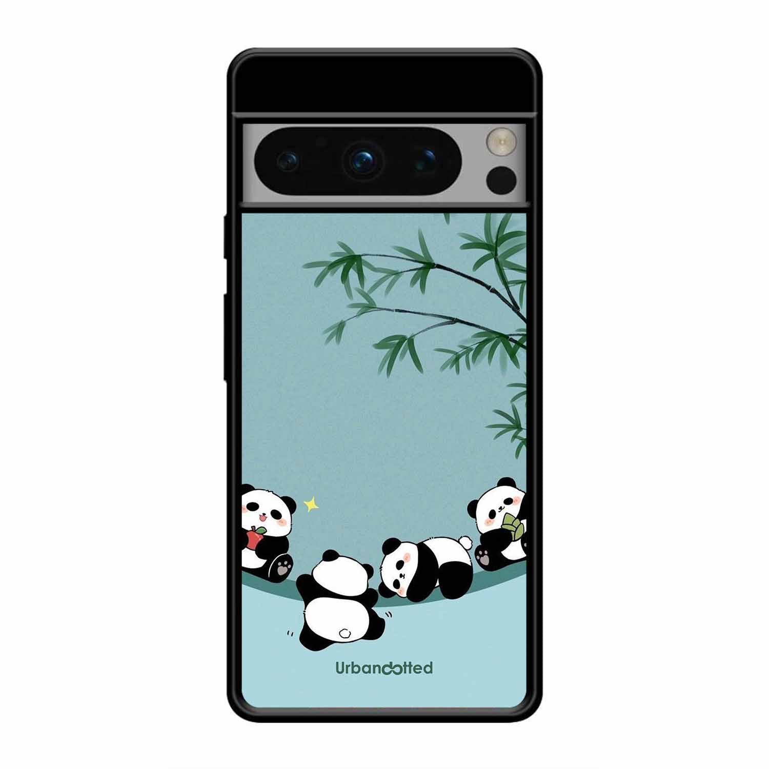 Cute Resting Pandas Glass Case For Google Pixel 8 Pro