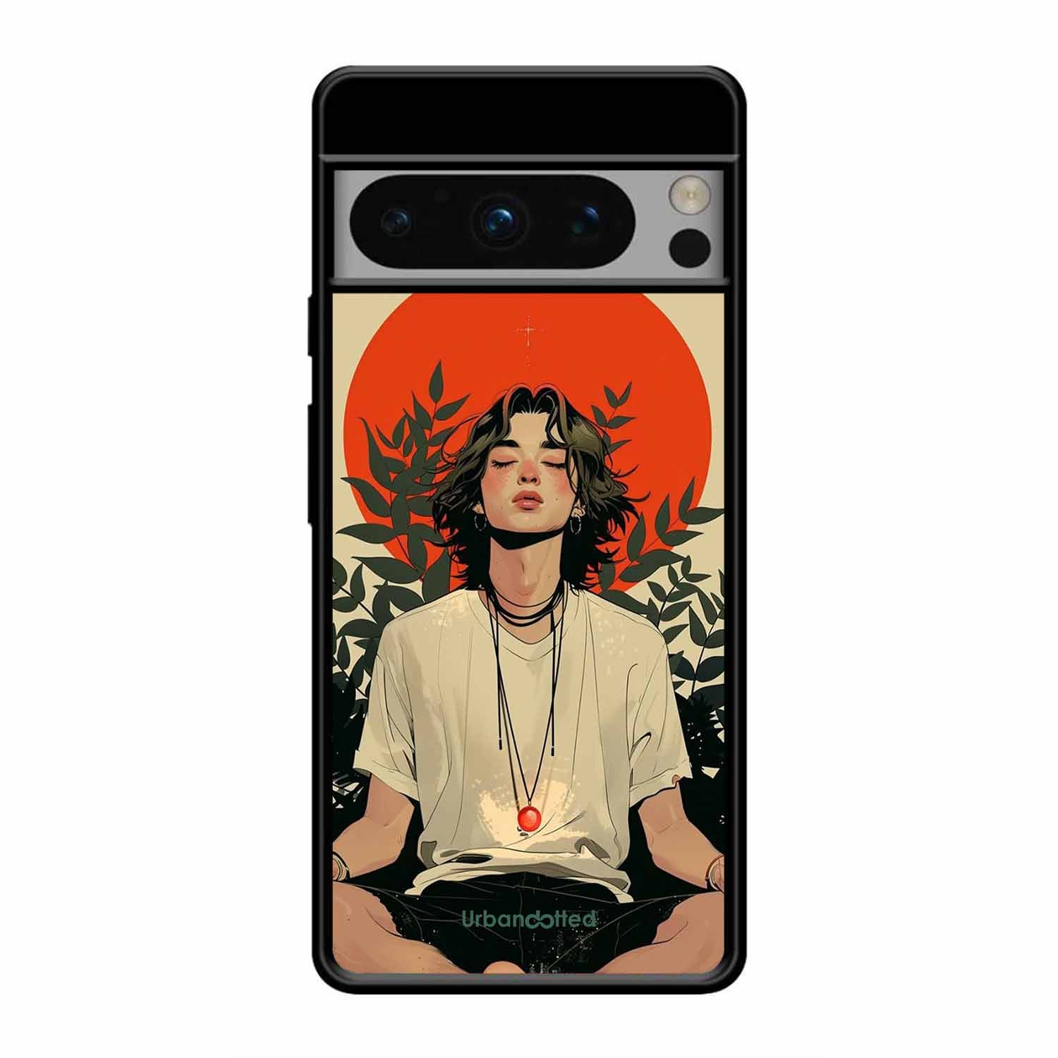 Meditating Figure Glass Case For Google Pixel 8 Pro