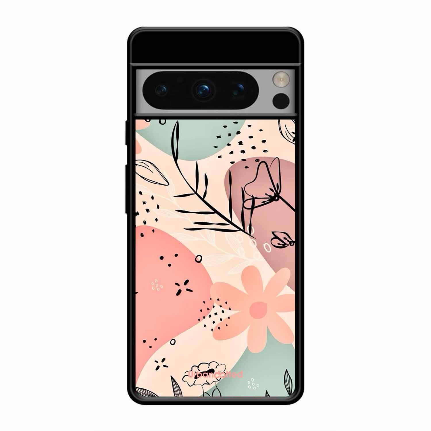 Abstract Floral Glass Case For Google Pixel 8 Pro