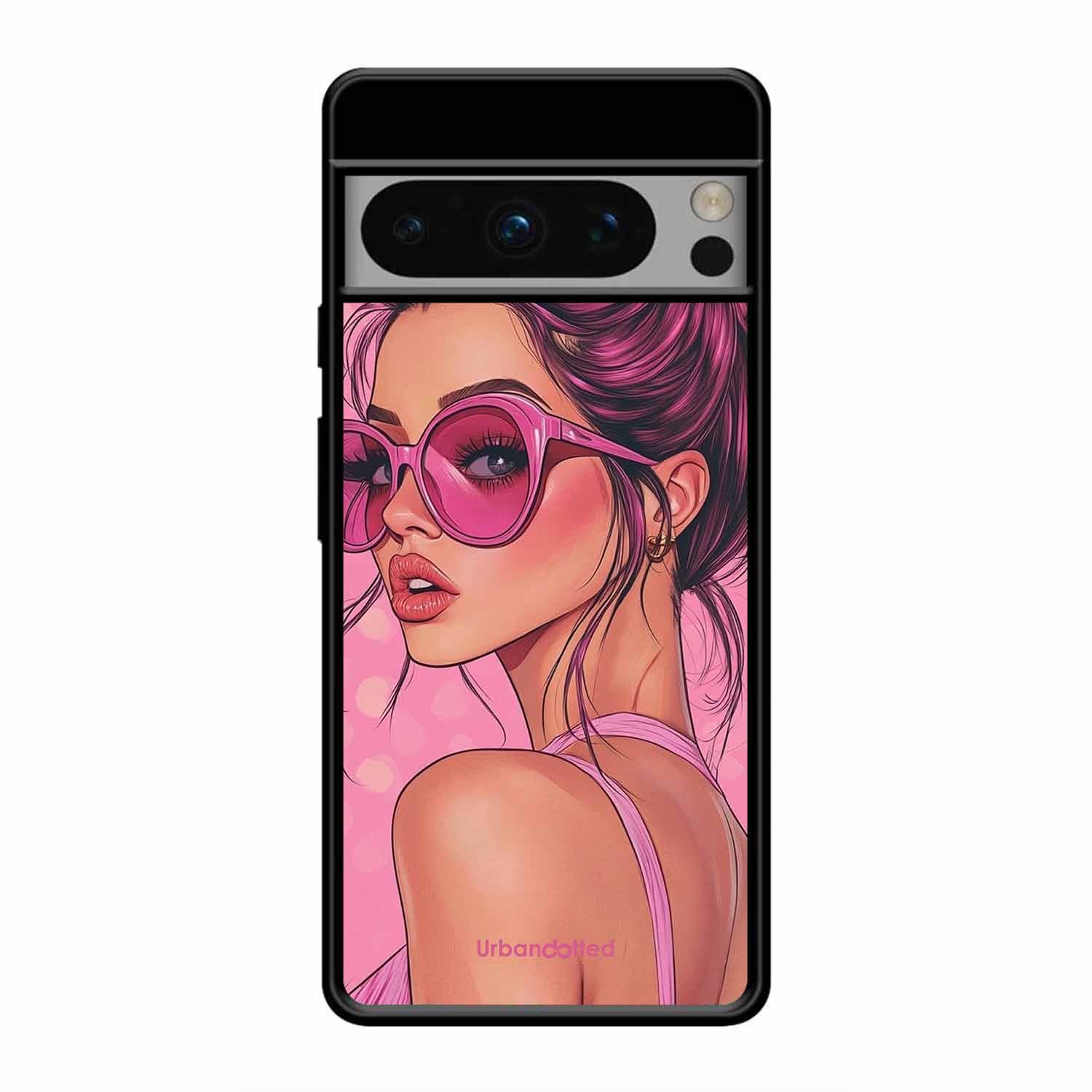 Retro Sunglasses Girl Glass Case For Google Pixel 8 Pro
