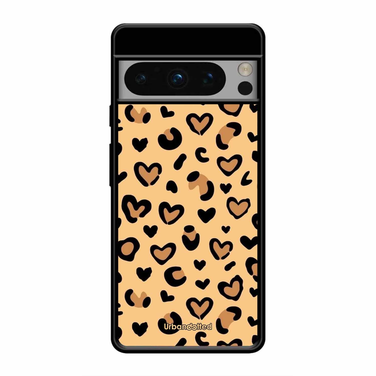 Native Animal Print Hearts Glass Case For Google Pixel 8 Pro