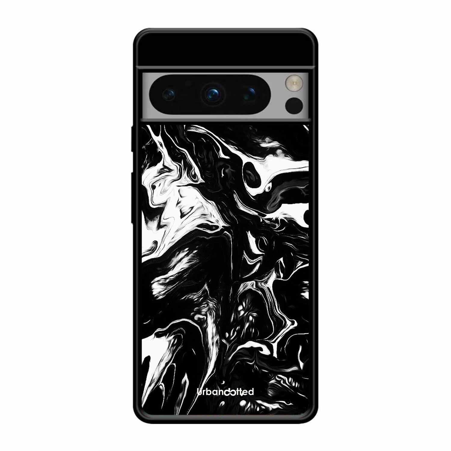 Dark Marble Texture Glass Case For Google Pixel 8 Pro