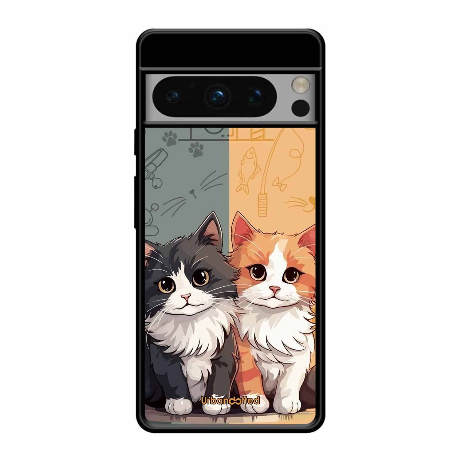 Yin and Yang Cats Glass Case For Google Pixel 8 Pro