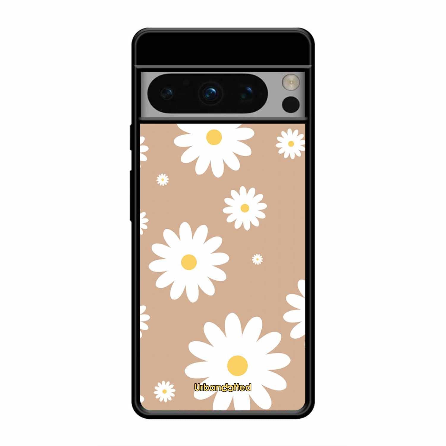 Tan Daisy Field Glass Case For Google Pixel 8 Pro