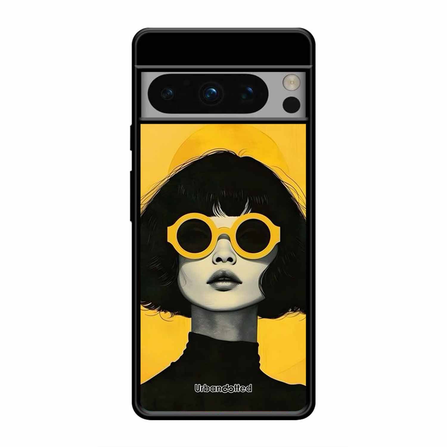 Retro Sunglasses Portrait Glass Case For Google Pixel 8 Pro