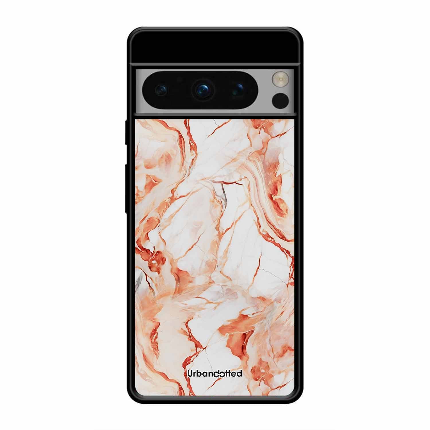 Elegant Rose Gold Veins Glass Case For Google Pixel 8 Pro