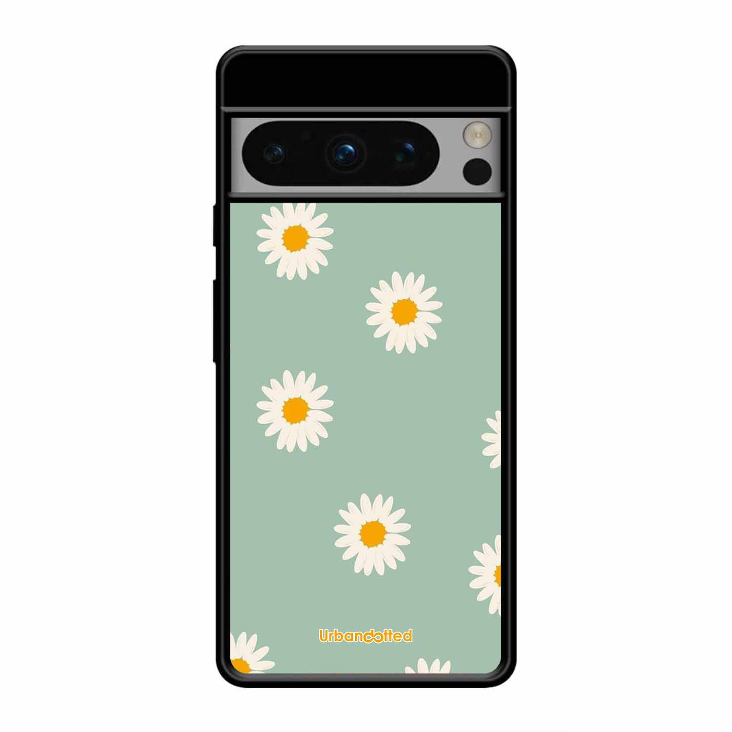 Scattered White Daisies Glass Case For Google Pixel 8 Pro