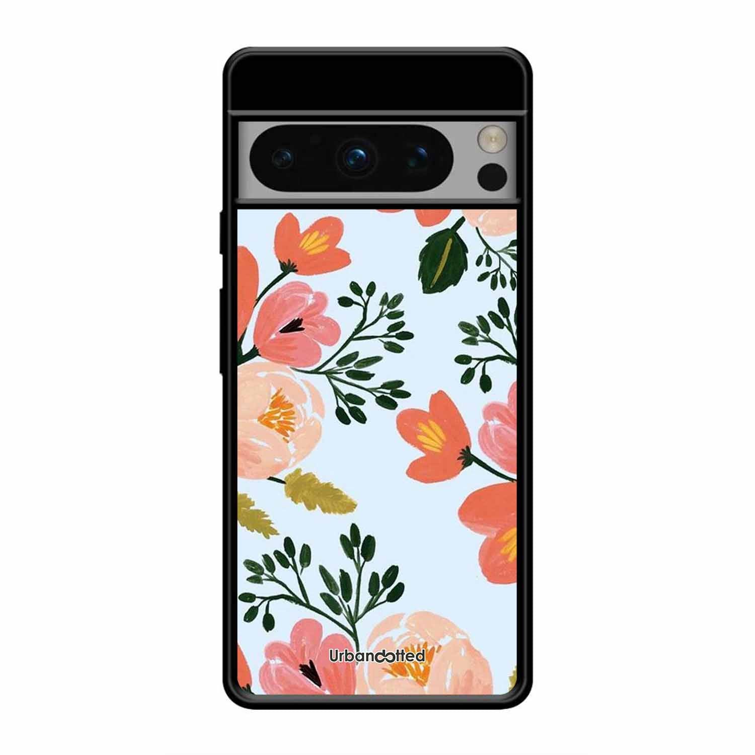 Painted Floral Bouque Glass Case For Google Pixel 8 Pro