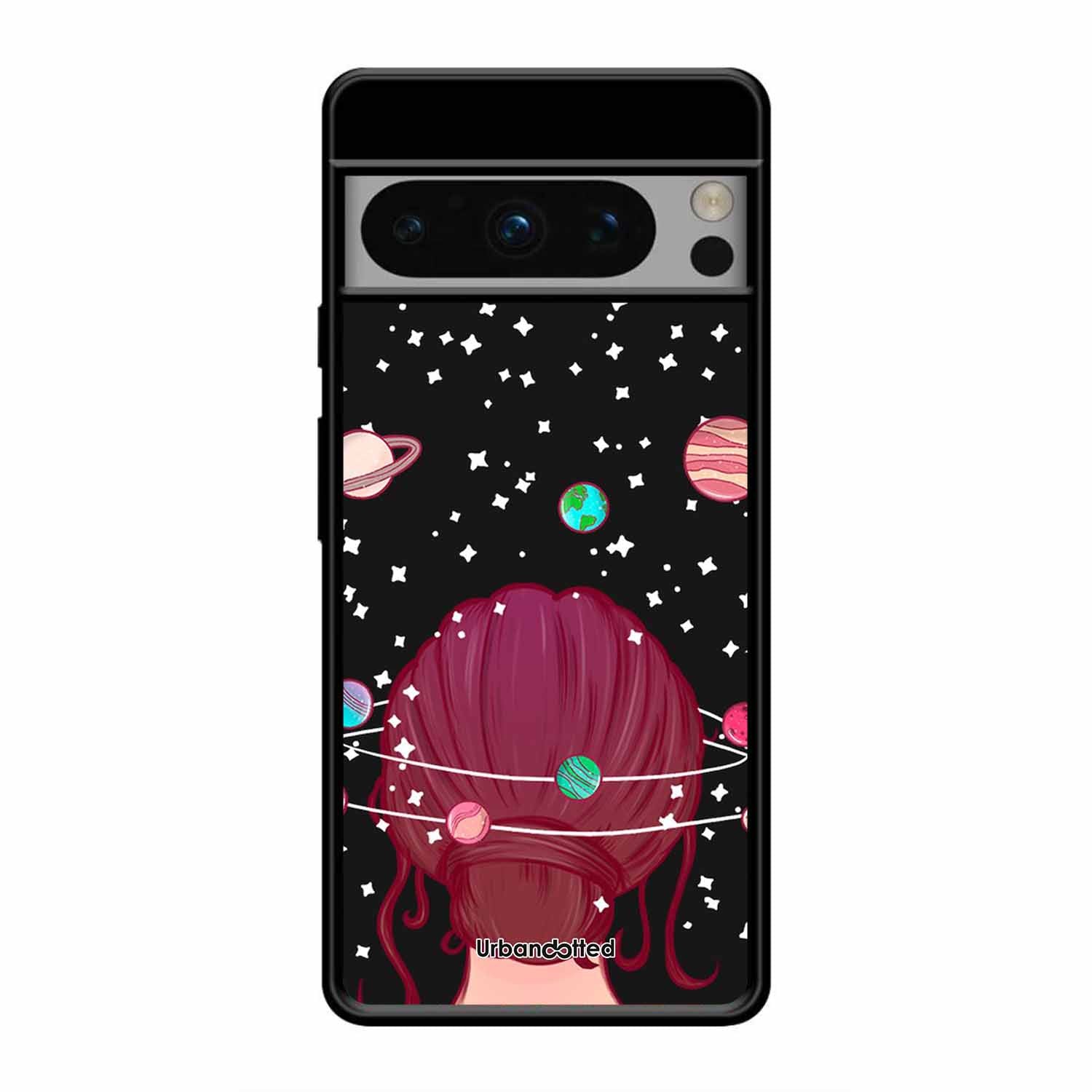 Galactic Hair Space Girl Glass Case For Google Pixel 8 Pro