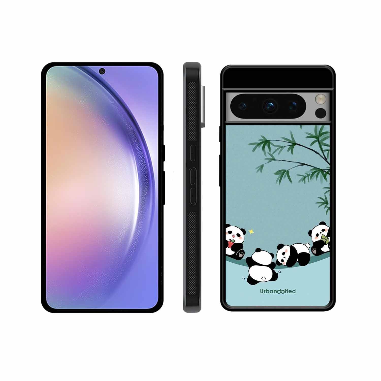 Cute Resting Pandas Glass Case For Google Pixel 8 Pro