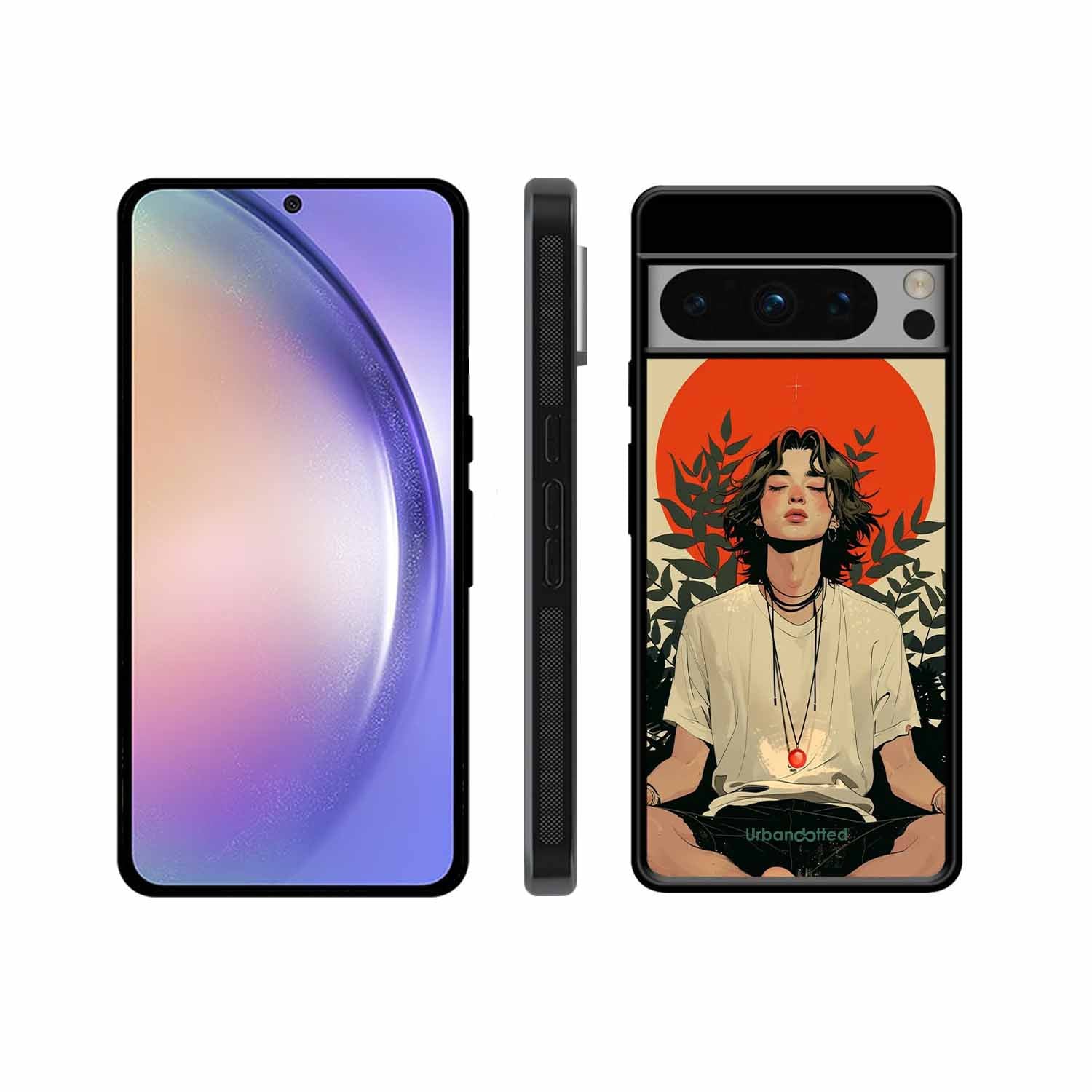 Meditating Figure Glass Case For Google Pixel 8 Pro