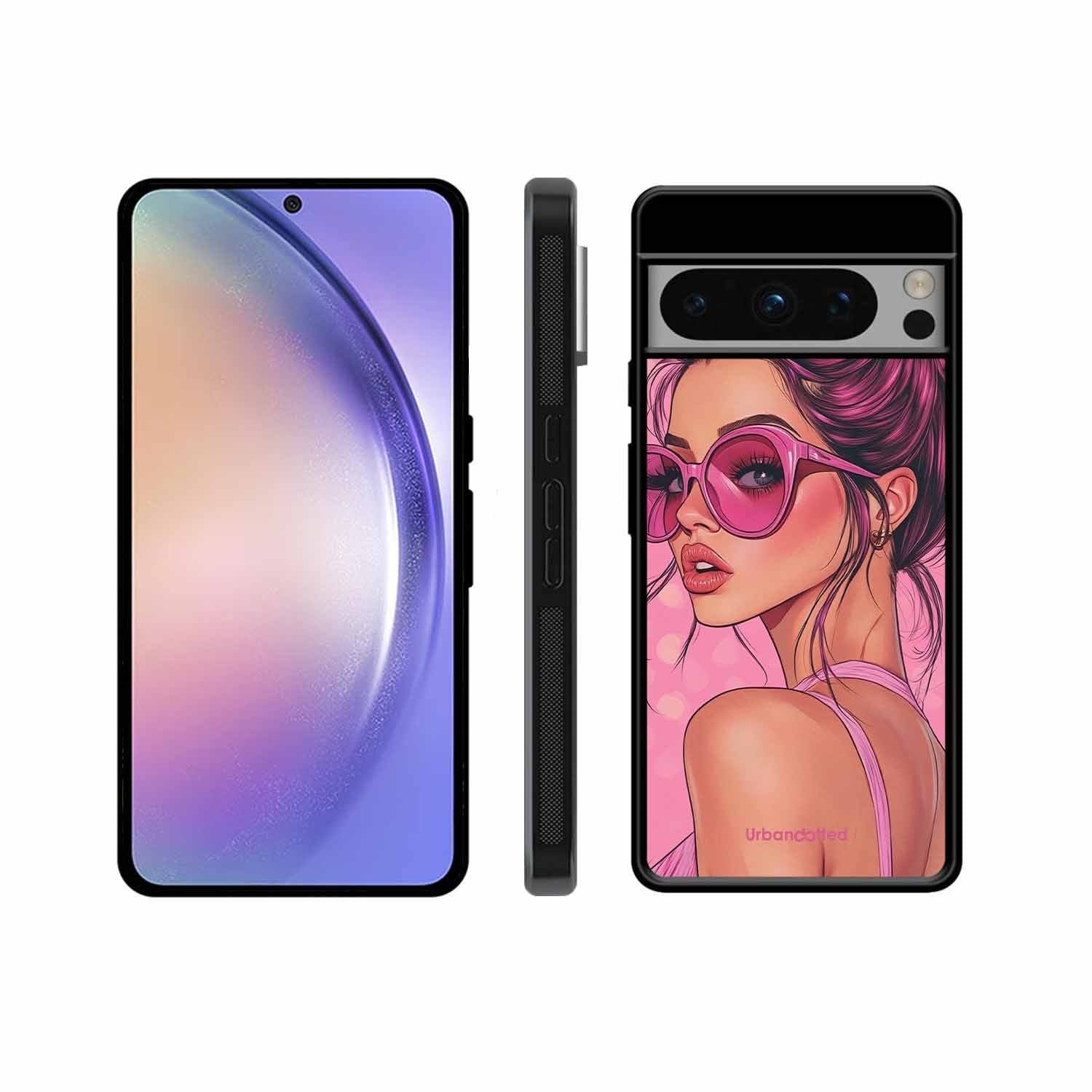 Retro Sunglasses Girl Glass Case For Google Pixel 8 Pro