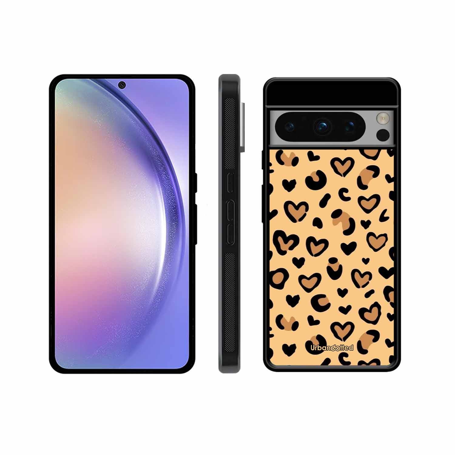 Native Animal Print Hearts Glass Case For Google Pixel 8 Pro
