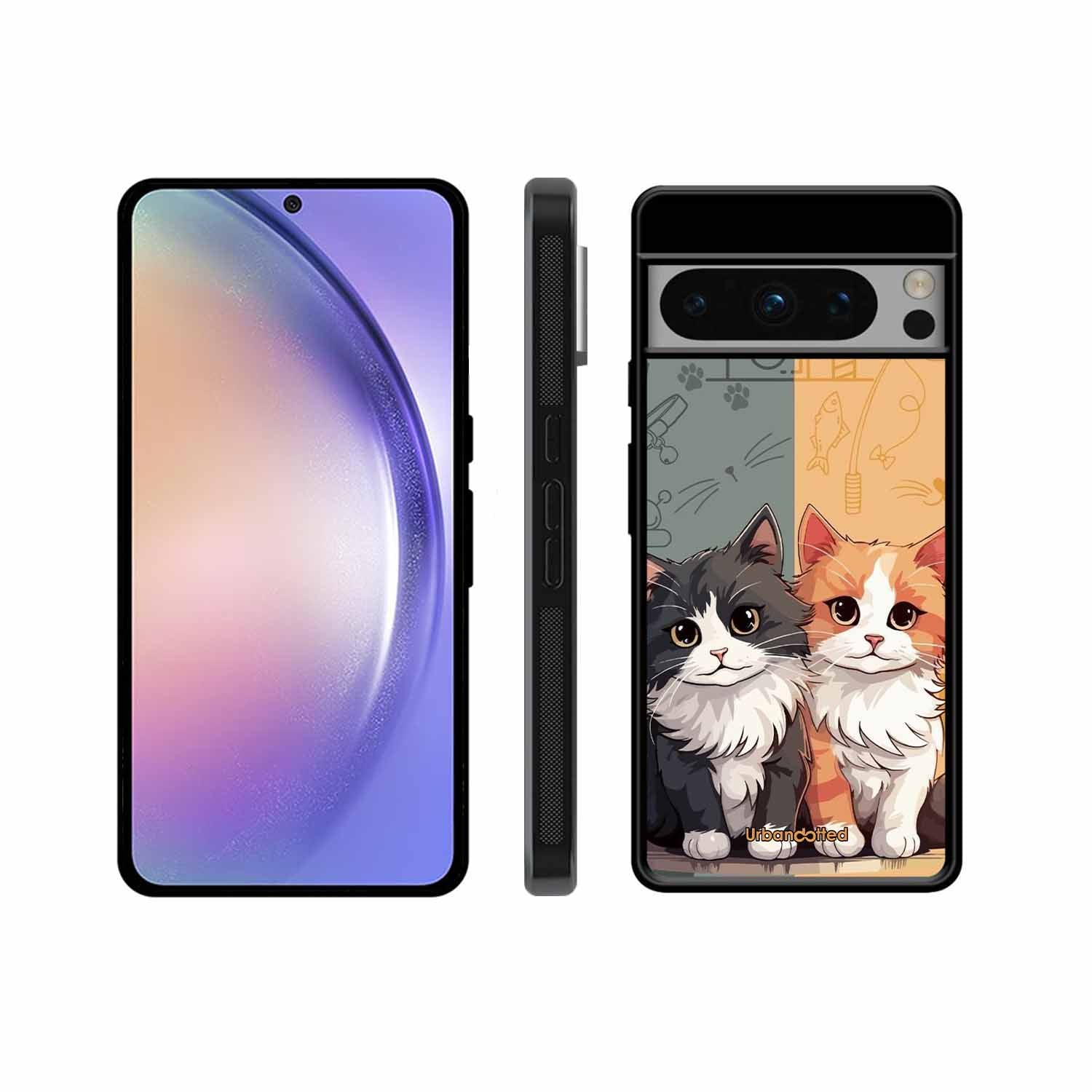 Yin and Yang Cats Glass Case For Google Pixel 8 Pro