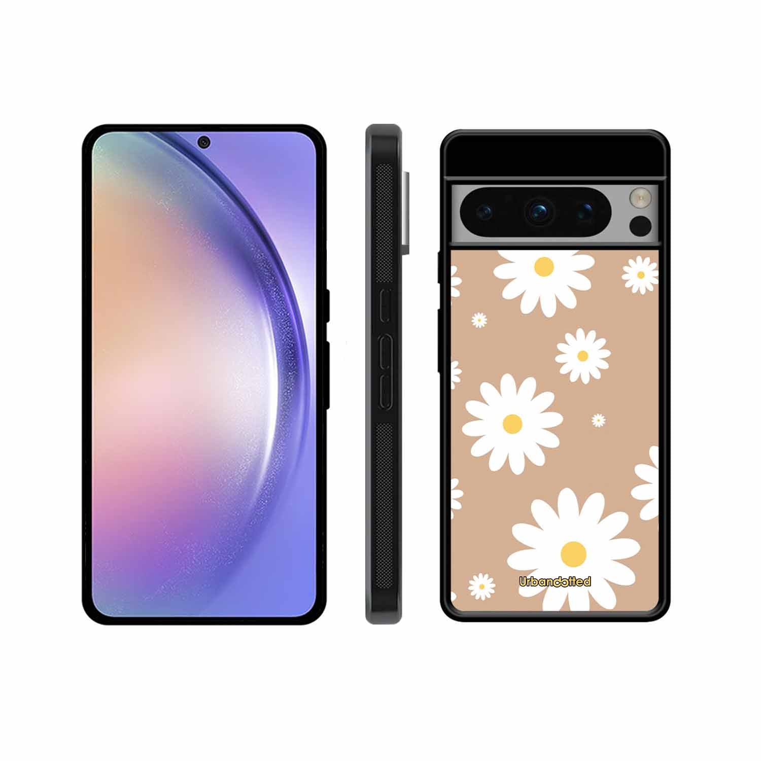 Tan Daisy Field Glass Case For Google Pixel 8 Pro