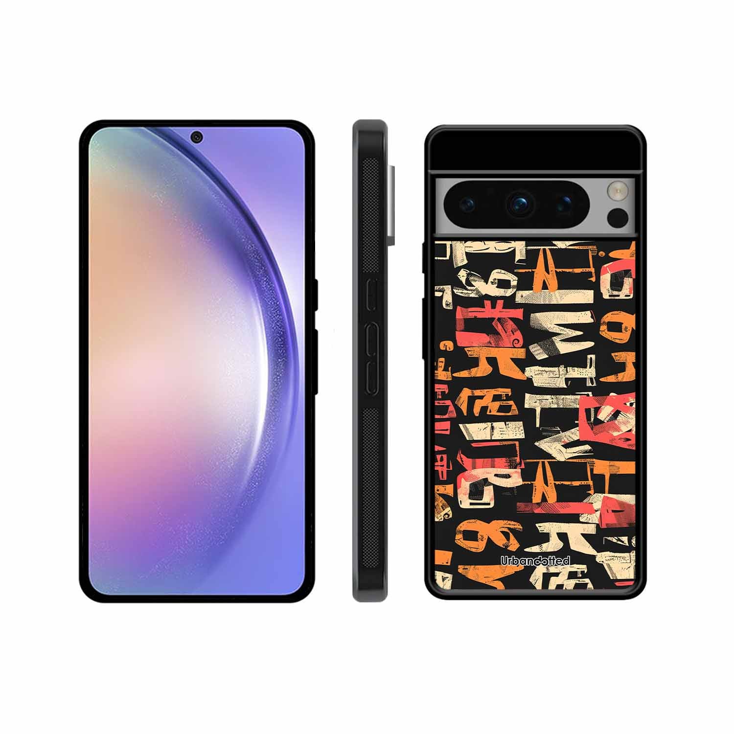 Mixed Typography Design Glass Case For Google Pixel 8 Pro