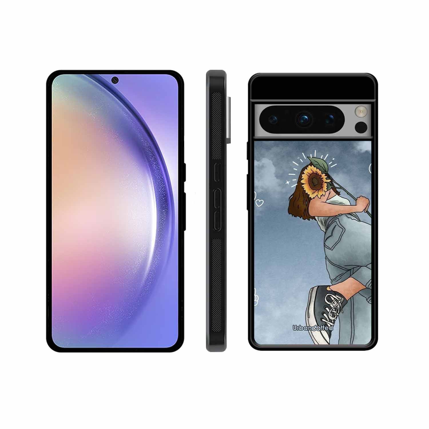 Girl with Sunflower Crown Glass Case For Google Pixel 8 Pro