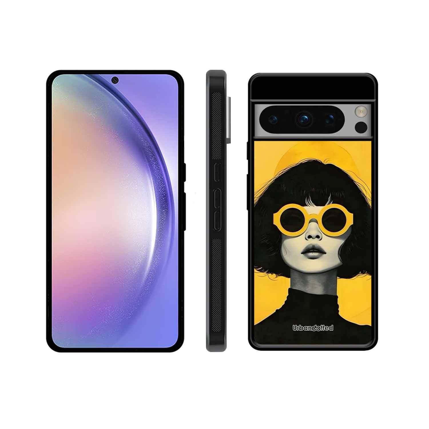 Retro Sunglasses Portrait Glass Case For Google Pixel 8 Pro
