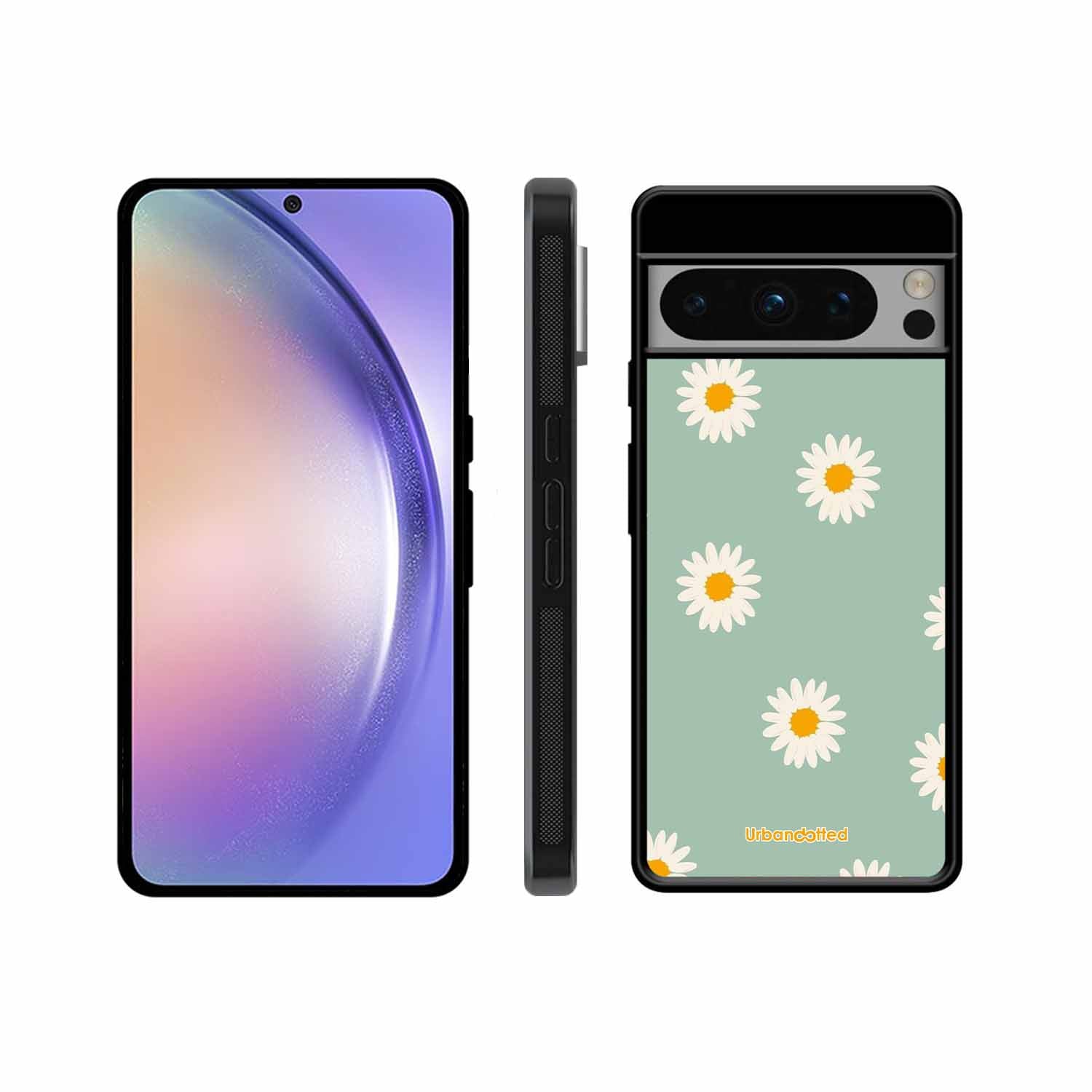 Scattered White Daisies Glass Case For Google Pixel 8 Pro