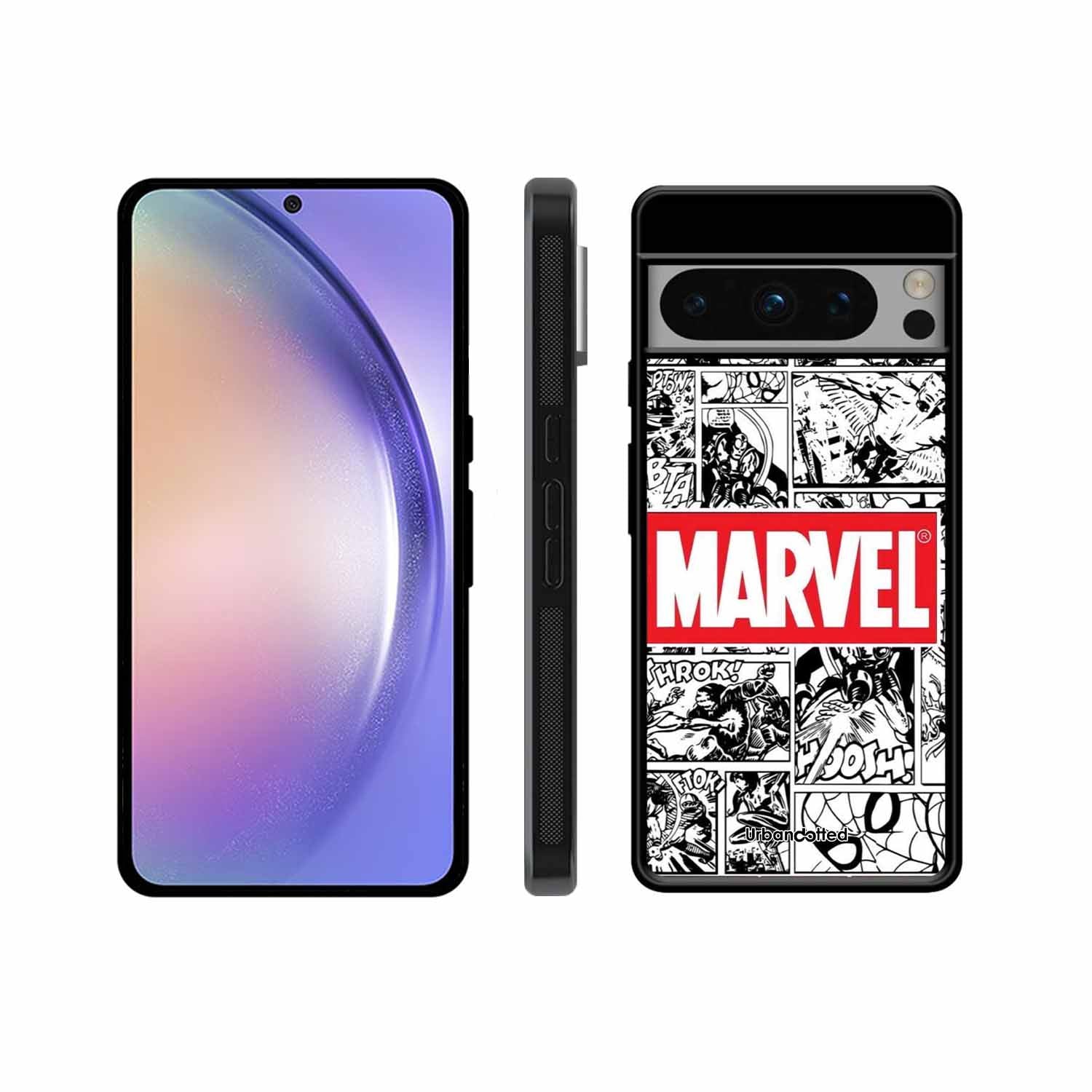 Black and White Comic Book Glass Case For Google Pixel 8 Pro