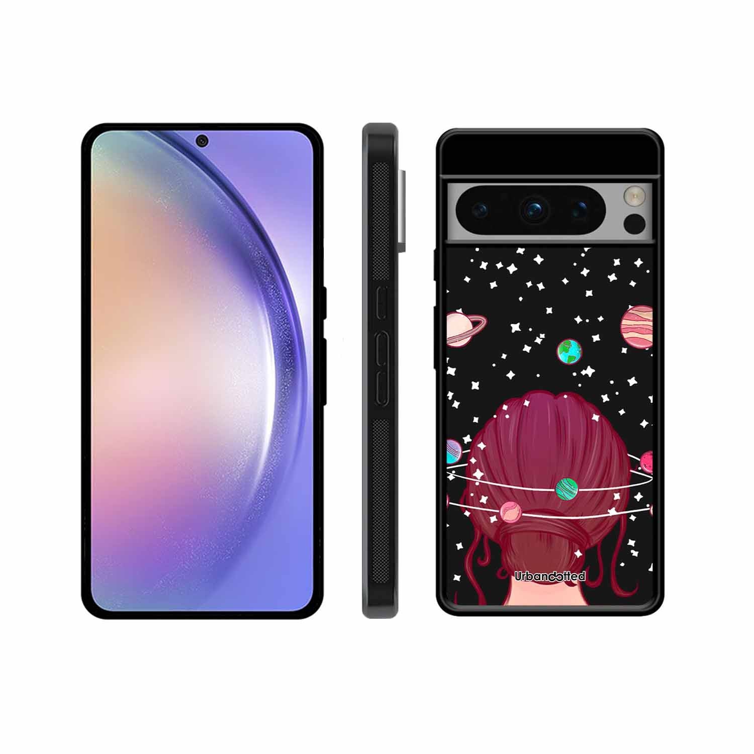 Galactic Hair Space Girl Glass Case For Google Pixel 8 Pro