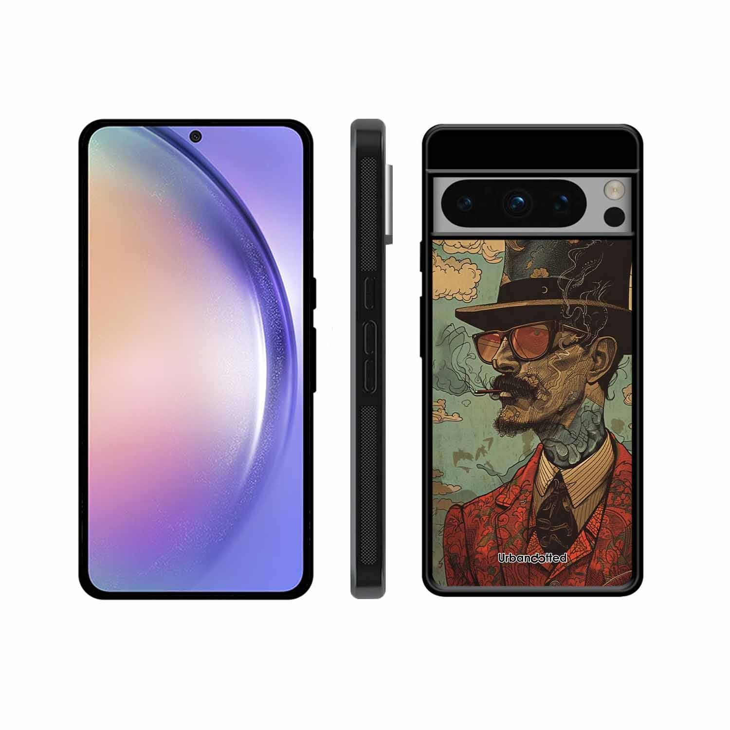 Steampunk Gentleman Smoker Glass Case For Google Pixel 8 Pro