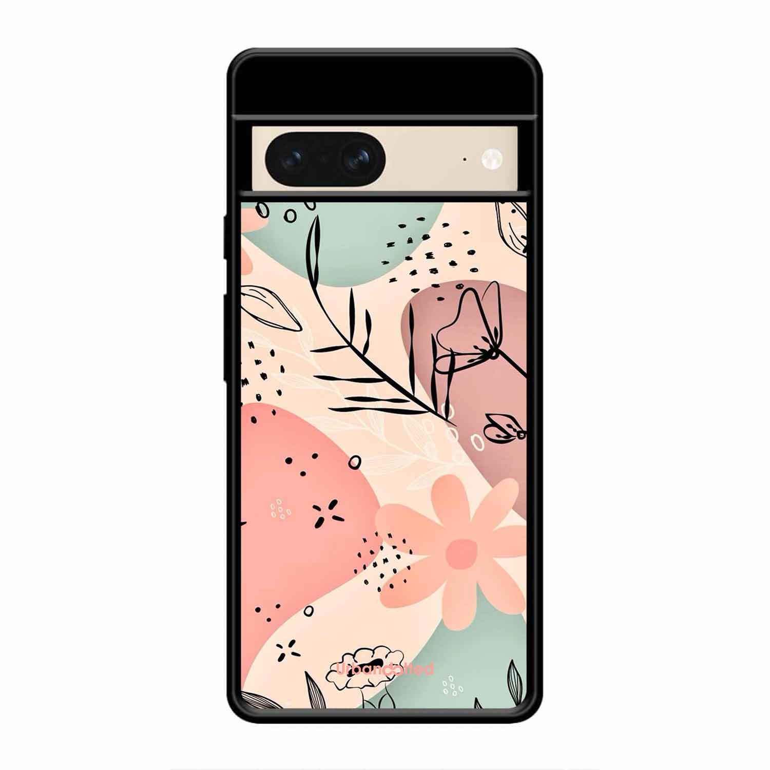 Abstract Floral Glass Case For Google Pixel 8
