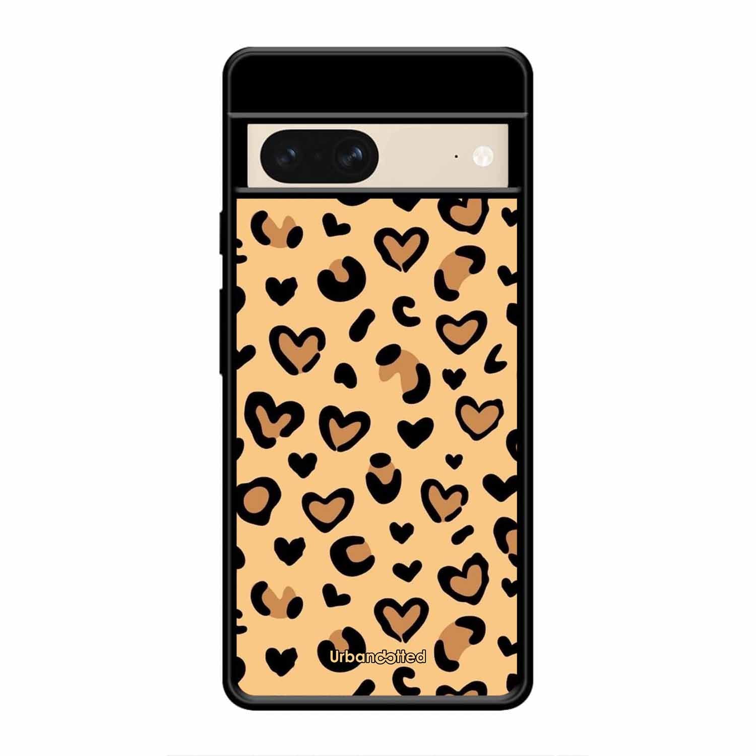 Native Animal Print Hearts Glass Case For Google Pixel 8