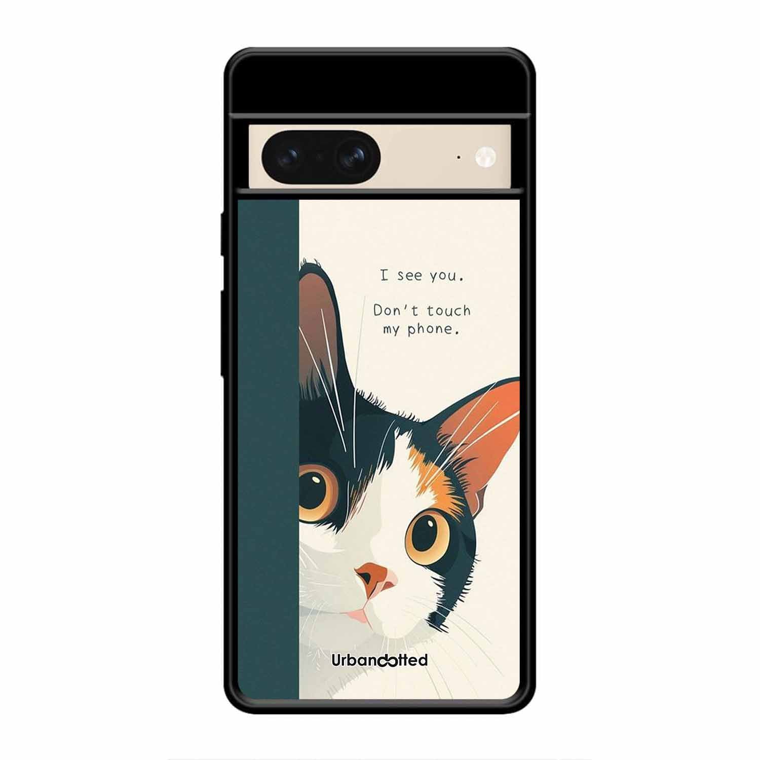 No Touch My Phone Cat Glass Case For Google Pixel 8