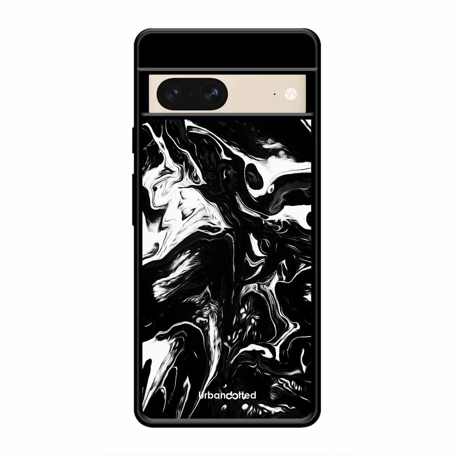 Dark Marble Texture Glass Case For Google Pixel 8