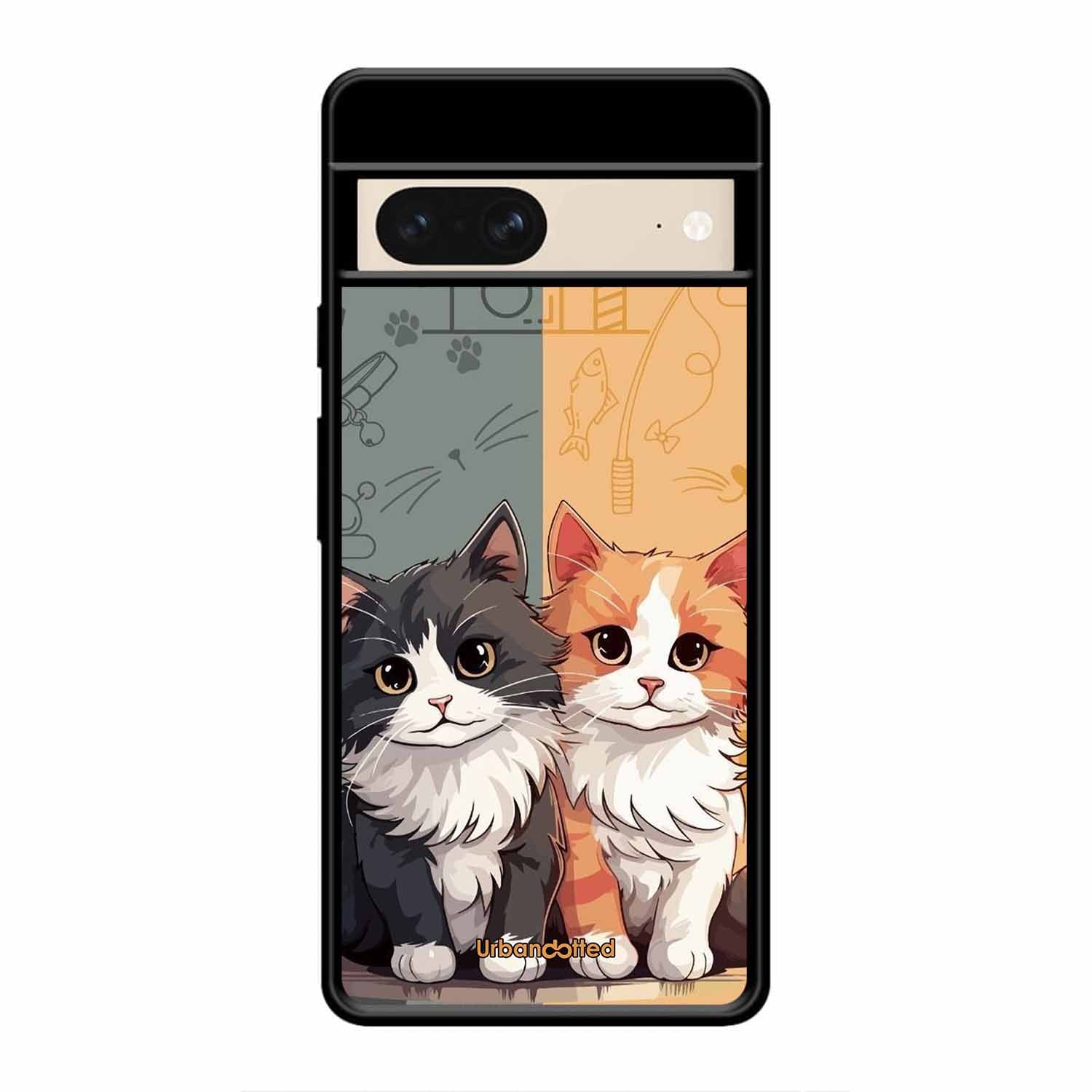 Yin and Yang Cats Glass Case For Google Pixel 8