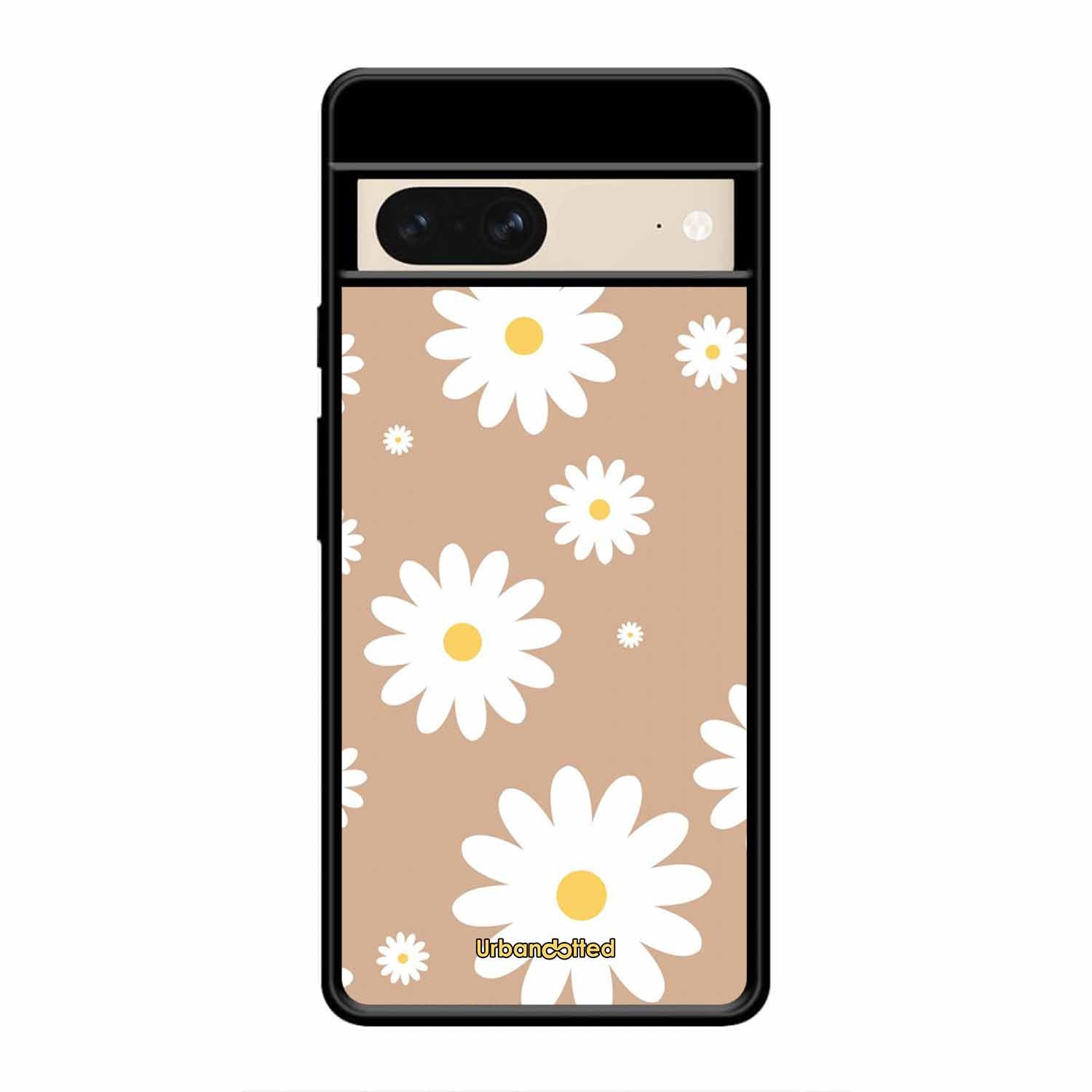 Tan Daisy Field Glass Case For Google Pixel 8