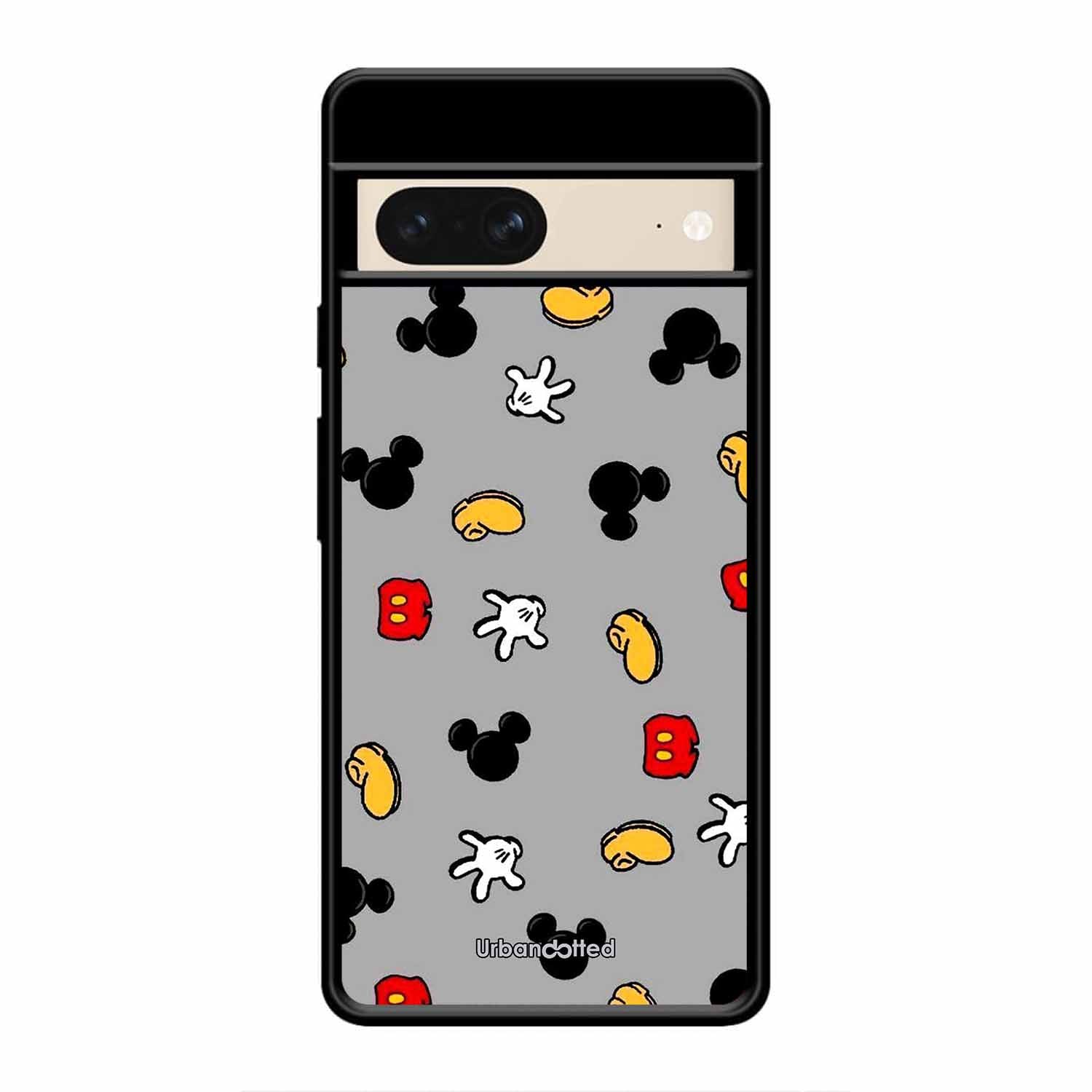 Whimsical Mouse Pattern Glass Case For Google Pixel 8