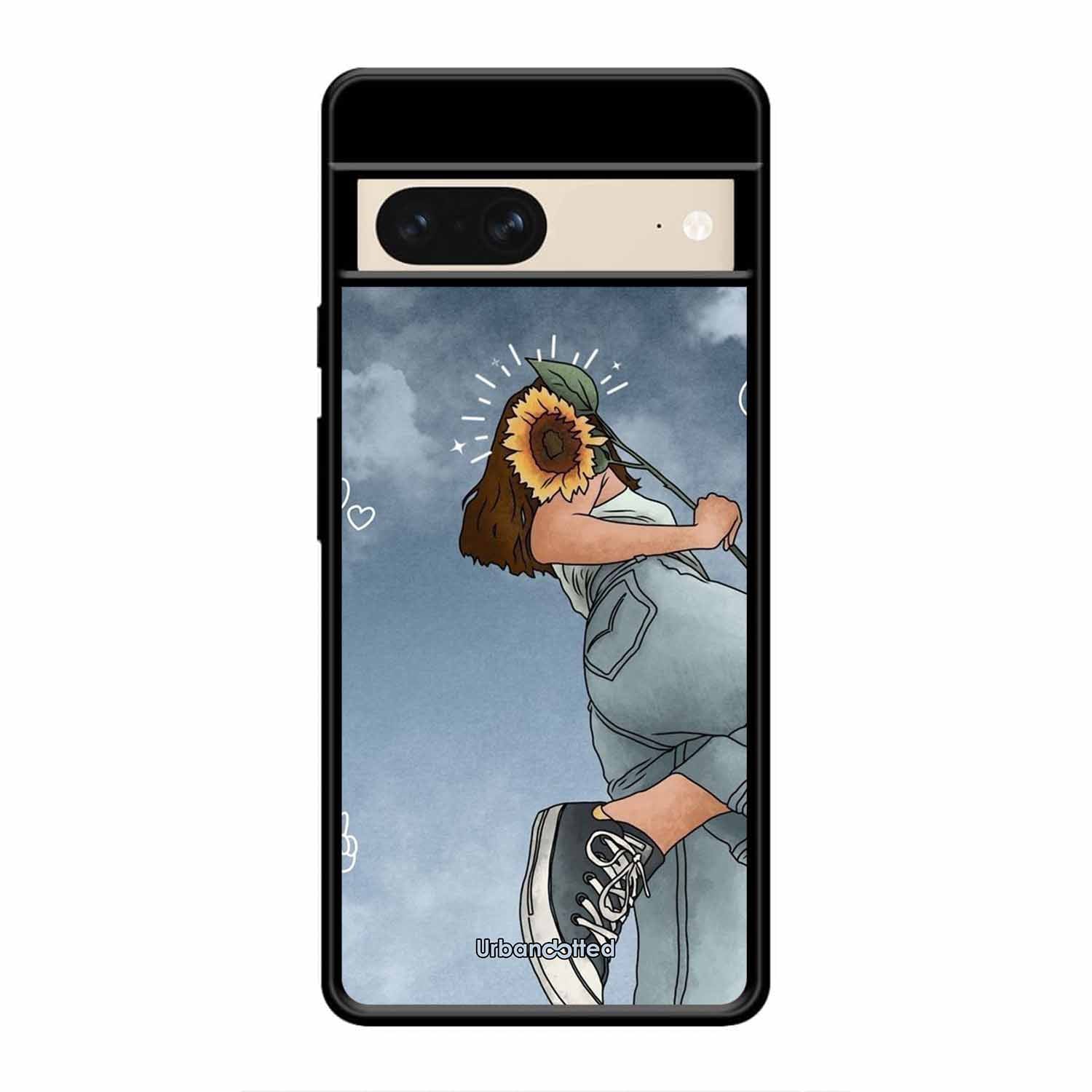 Girl with Sunflower Crown Glass Case For Google Pixel 8