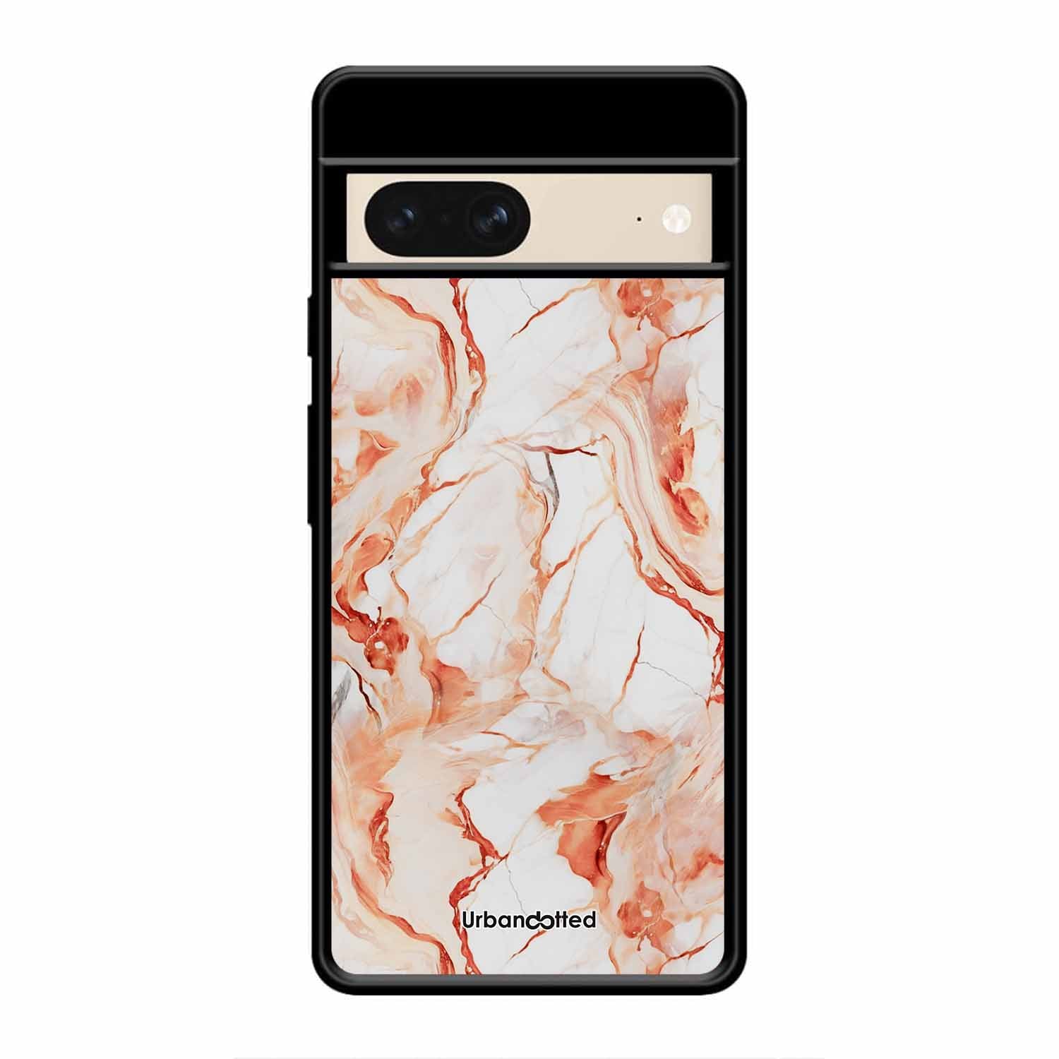 Elegant Rose Gold Veins Glass Case For Google Pixel 8