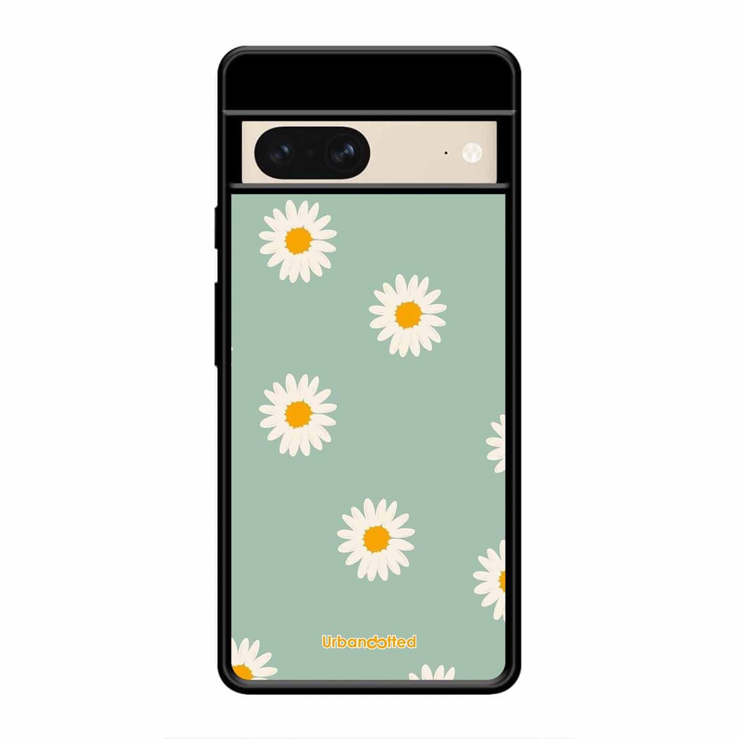 Scattered White Daisies Glass Case For Google Pixel 8