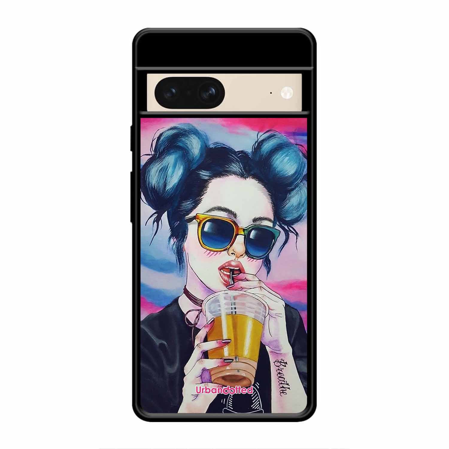 "Breathe" Tattoo Girl Glass Case For Google Pixel 8