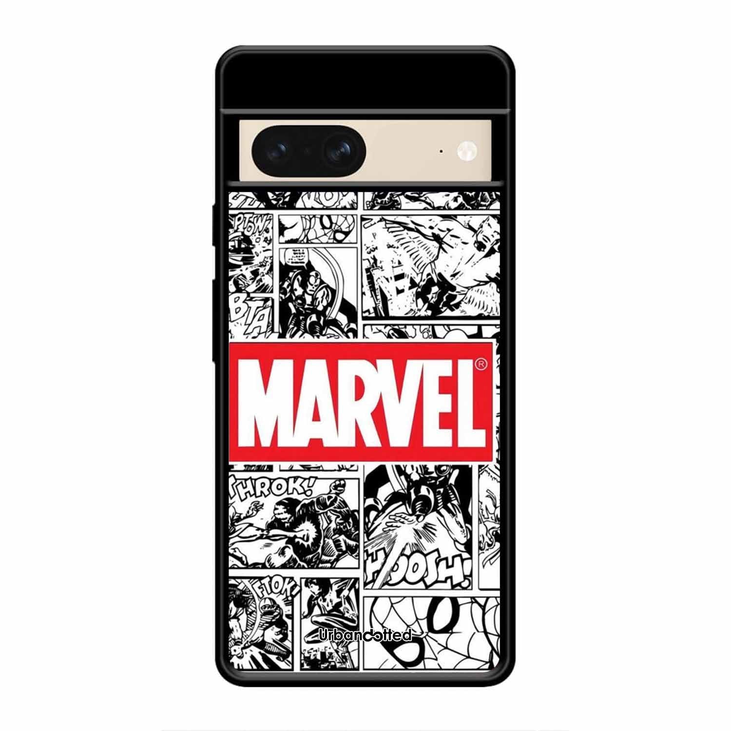 Black and White Comic Book Glass Case For Google Pixel 8