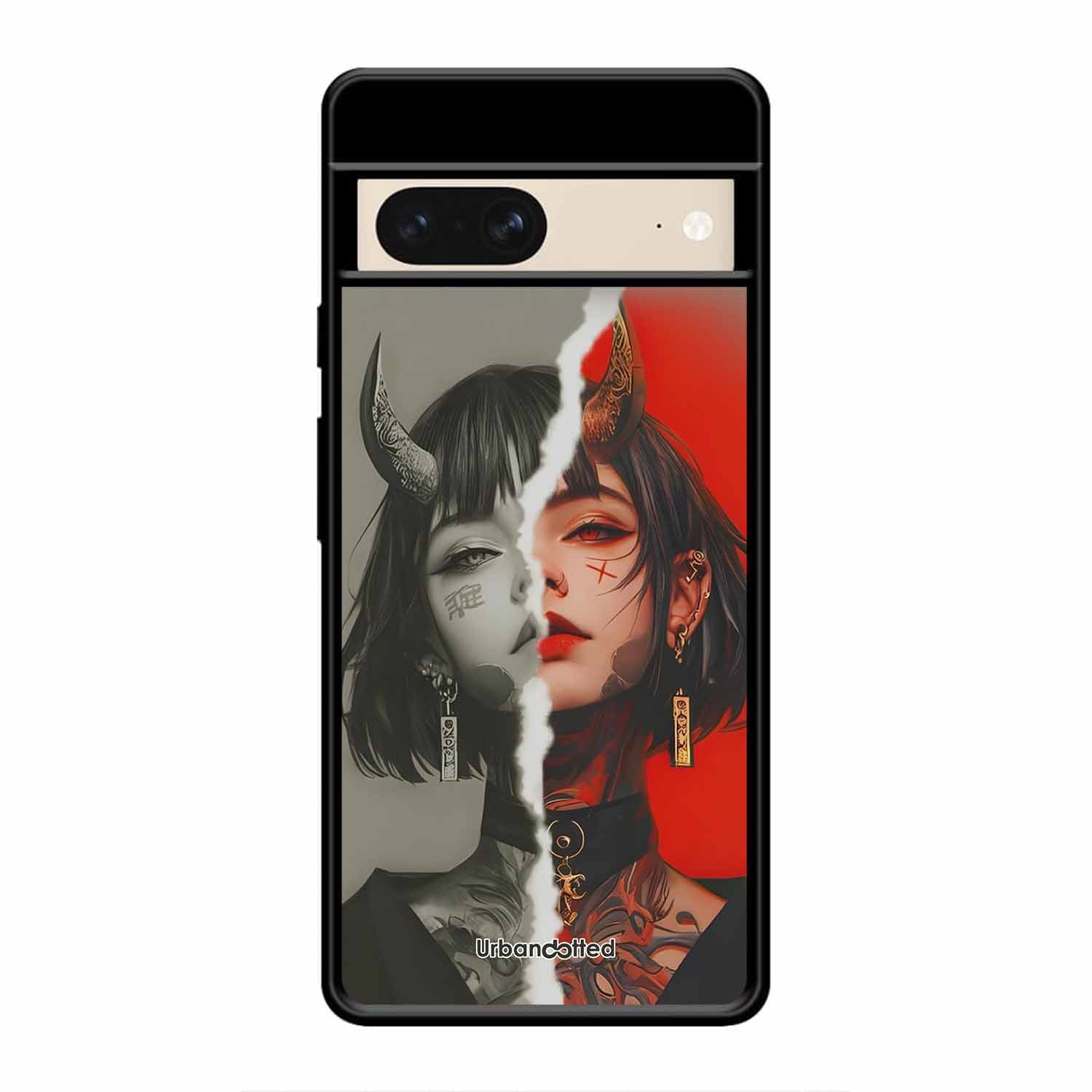 Yin Yang Demon Art Glass Case For Google Pixel 8