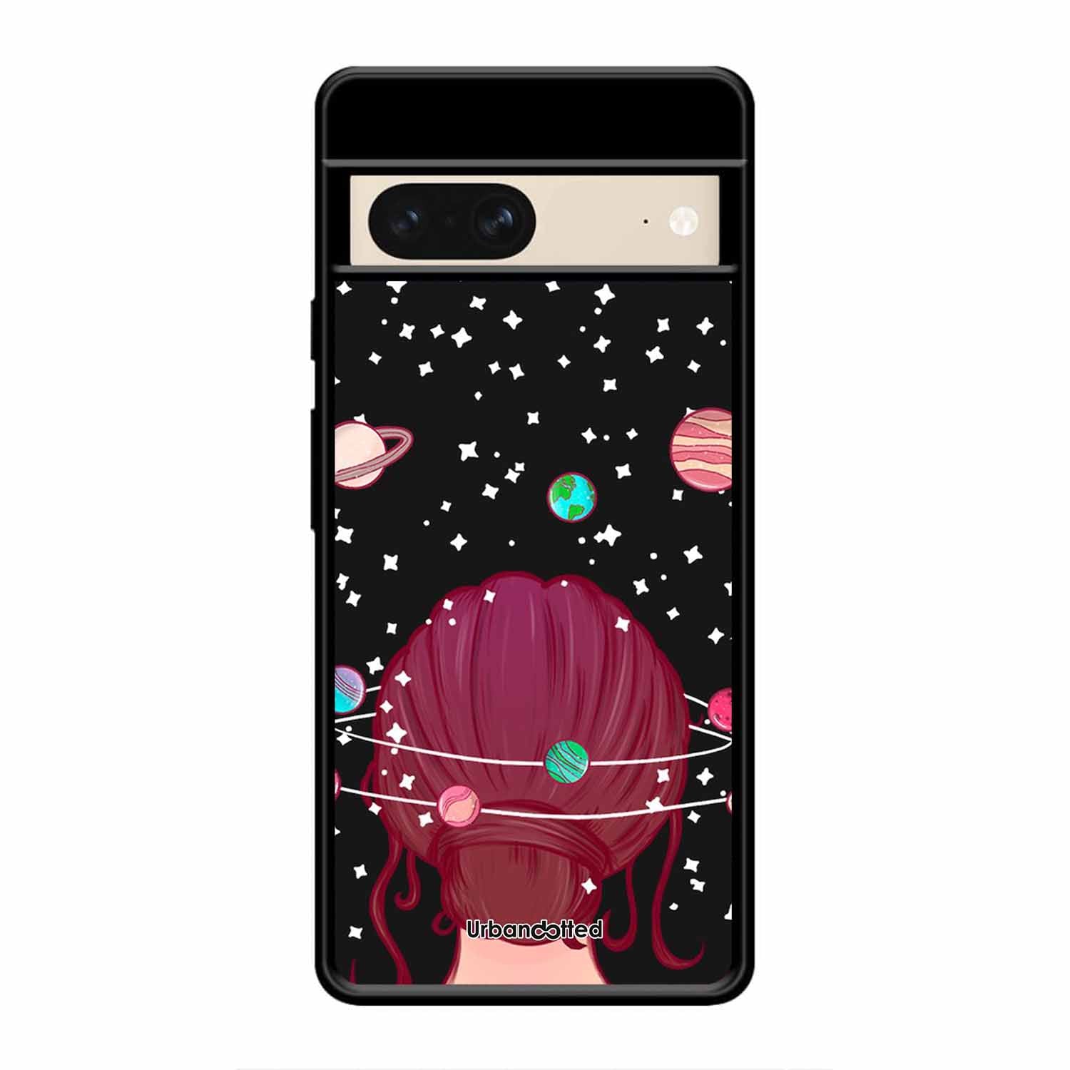 Galactic Hair Space Girl Glass Case For Google Pixel 8