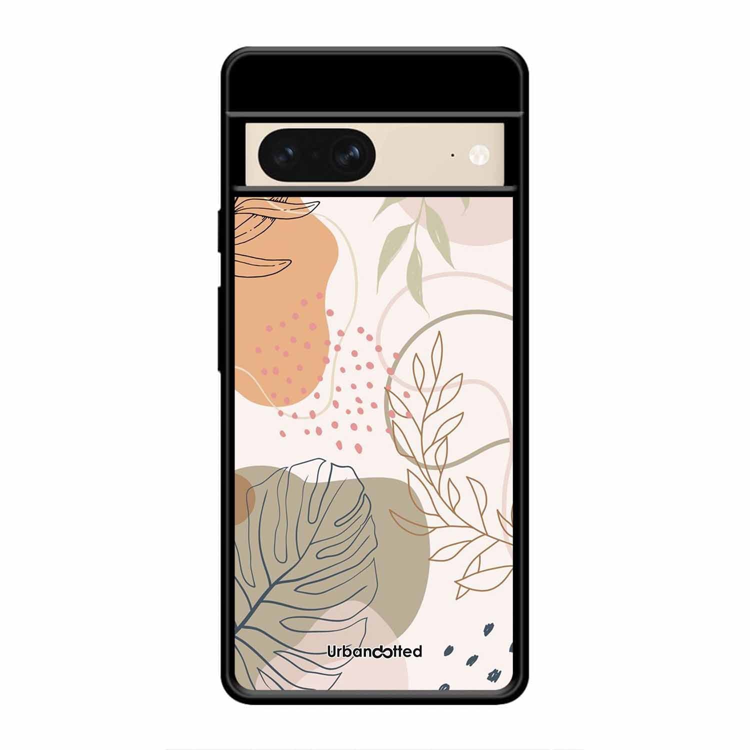 Minimalist Leaf Pattern Glass Case For Google Pixel 8