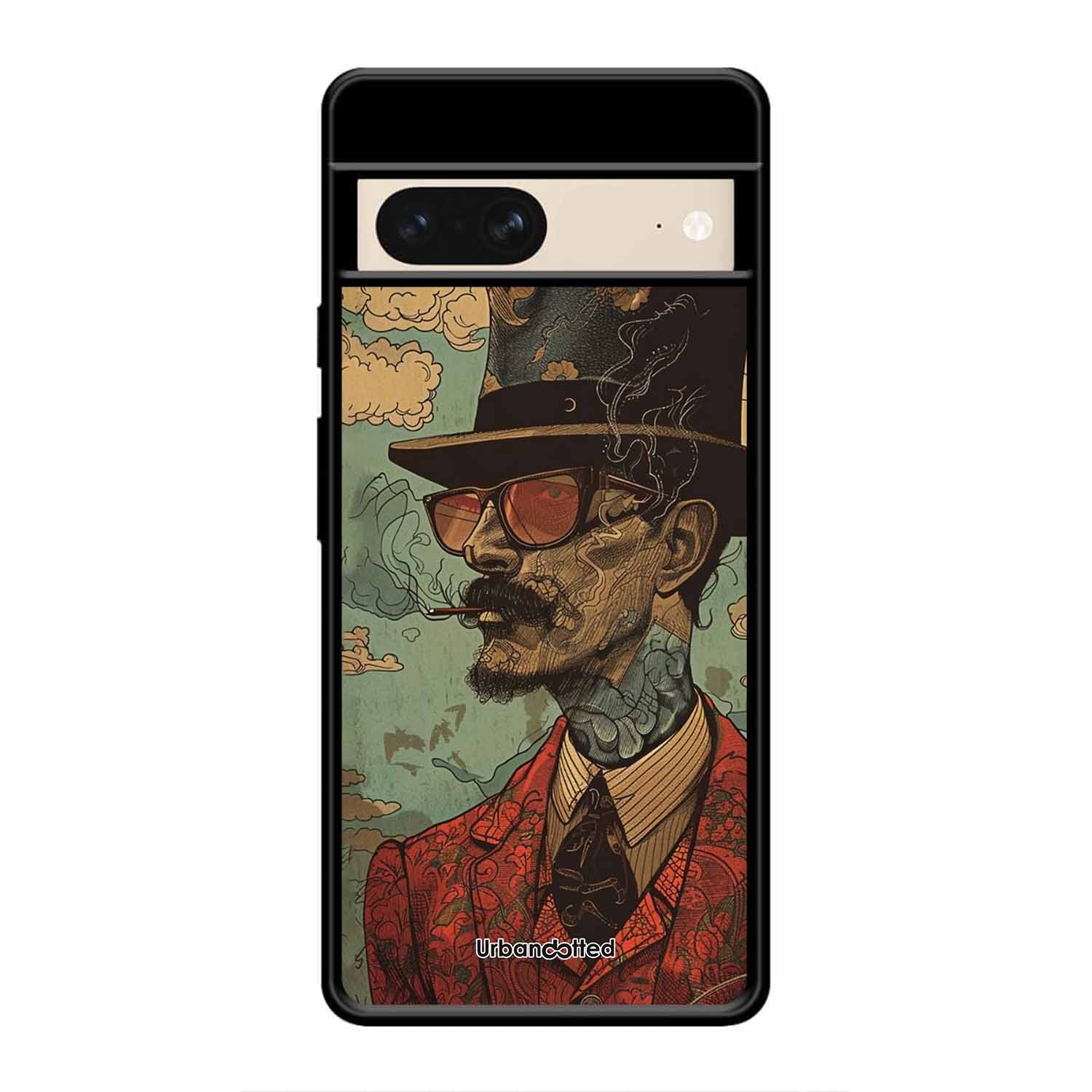 Steampunk Gentleman Smoker Glass Case For Google Pixel 8