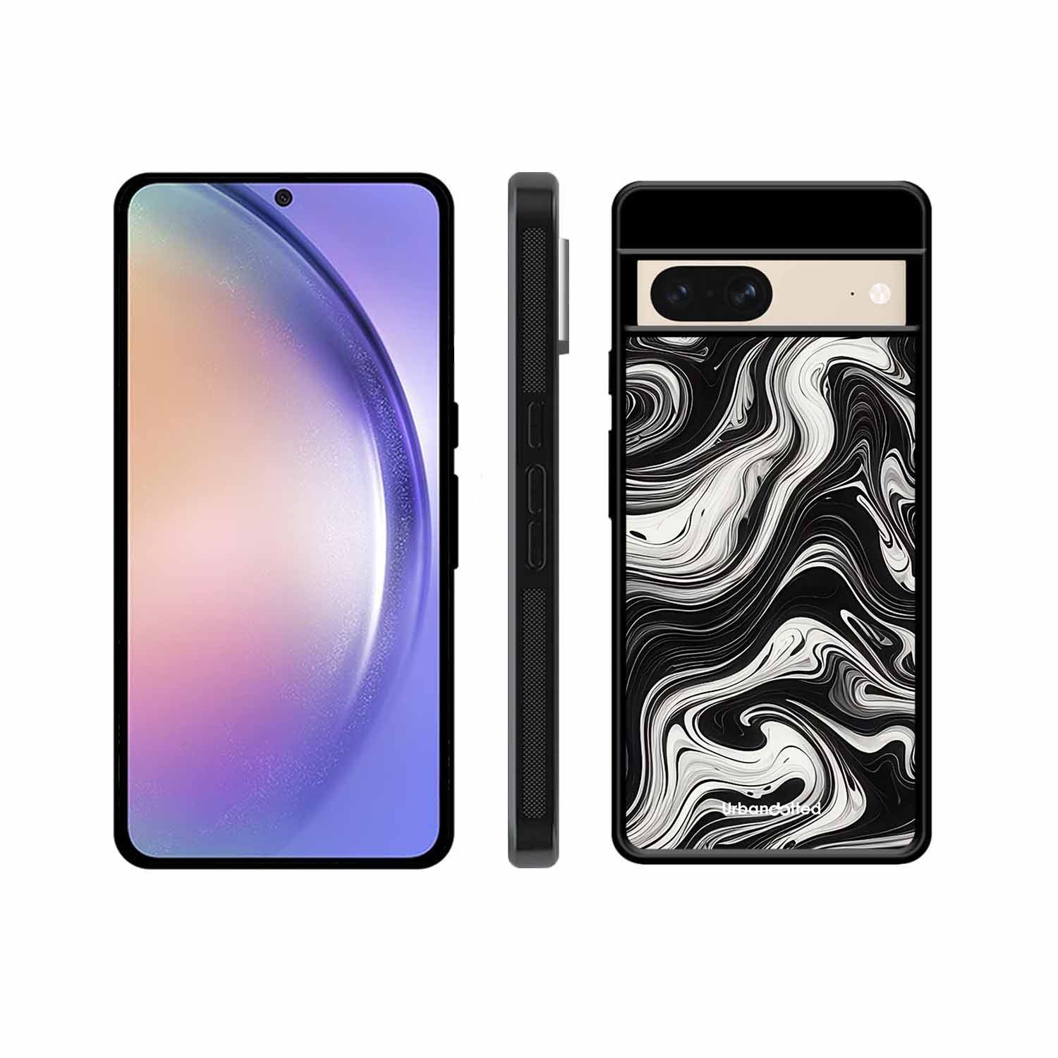 Monochrome Marble Glass Case For Google Pixel 8