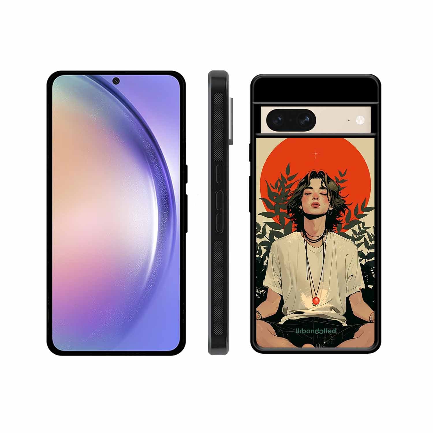 Meditating Figure Glass Case For Google Pixel 8