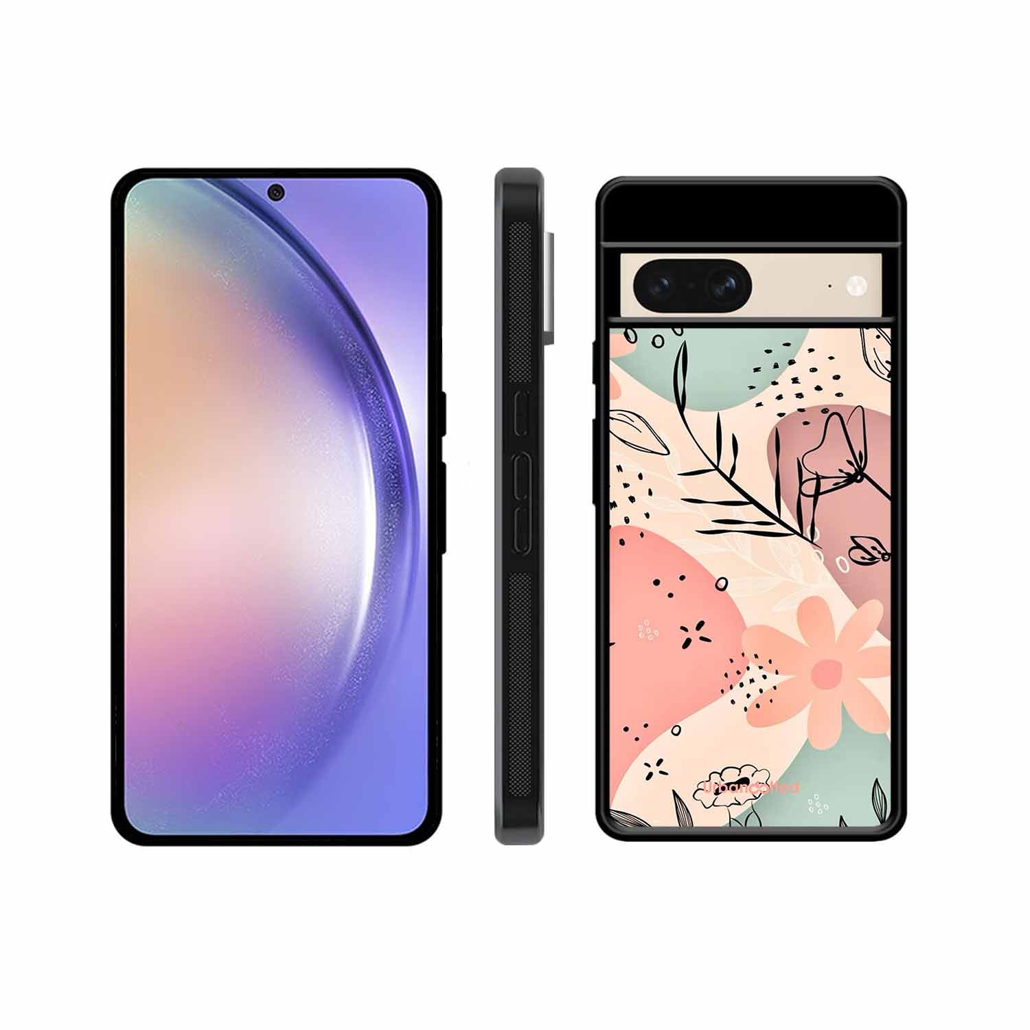 Abstract Floral Glass Case For Google Pixel 8