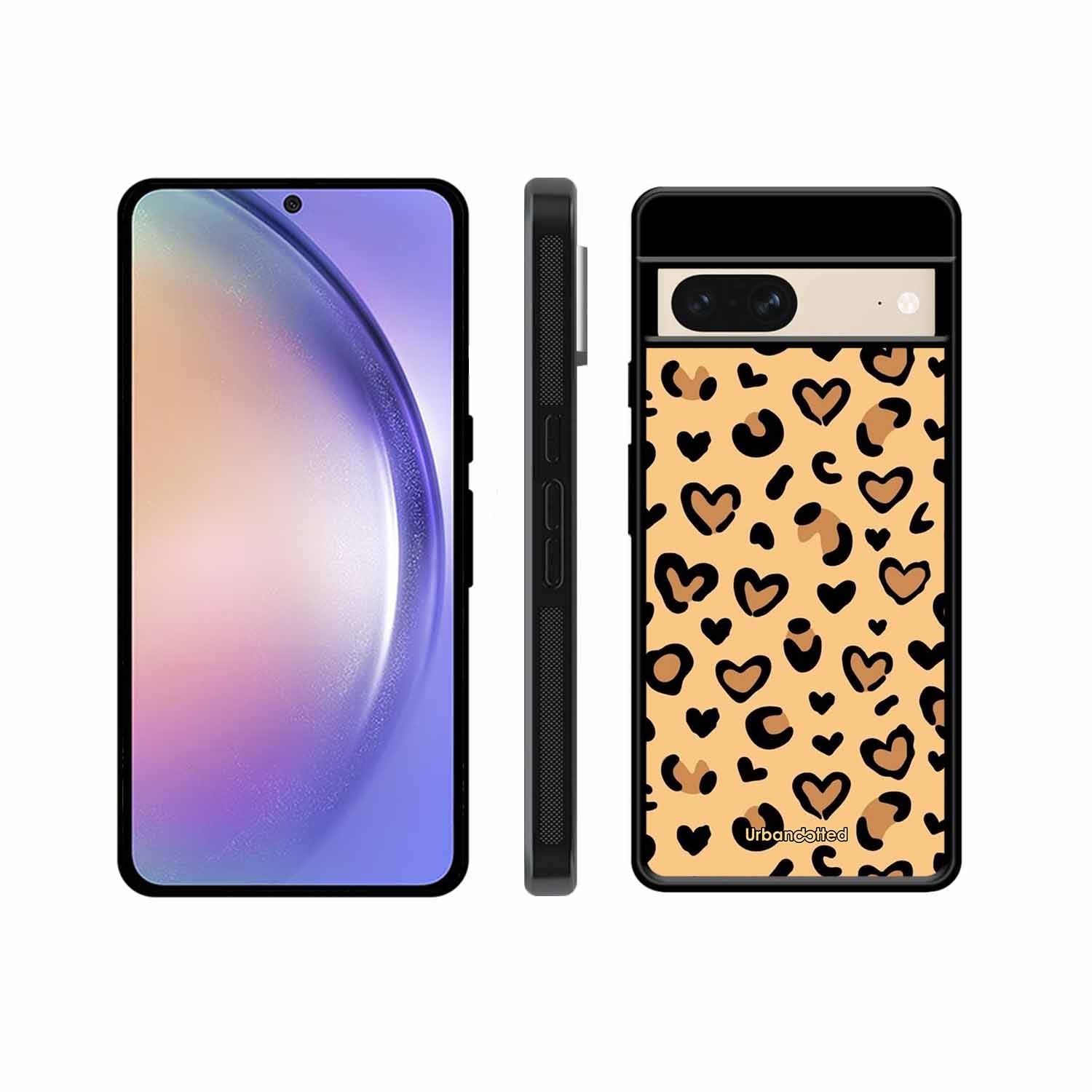 Native Animal Print Hearts Glass Case For Google Pixel 8