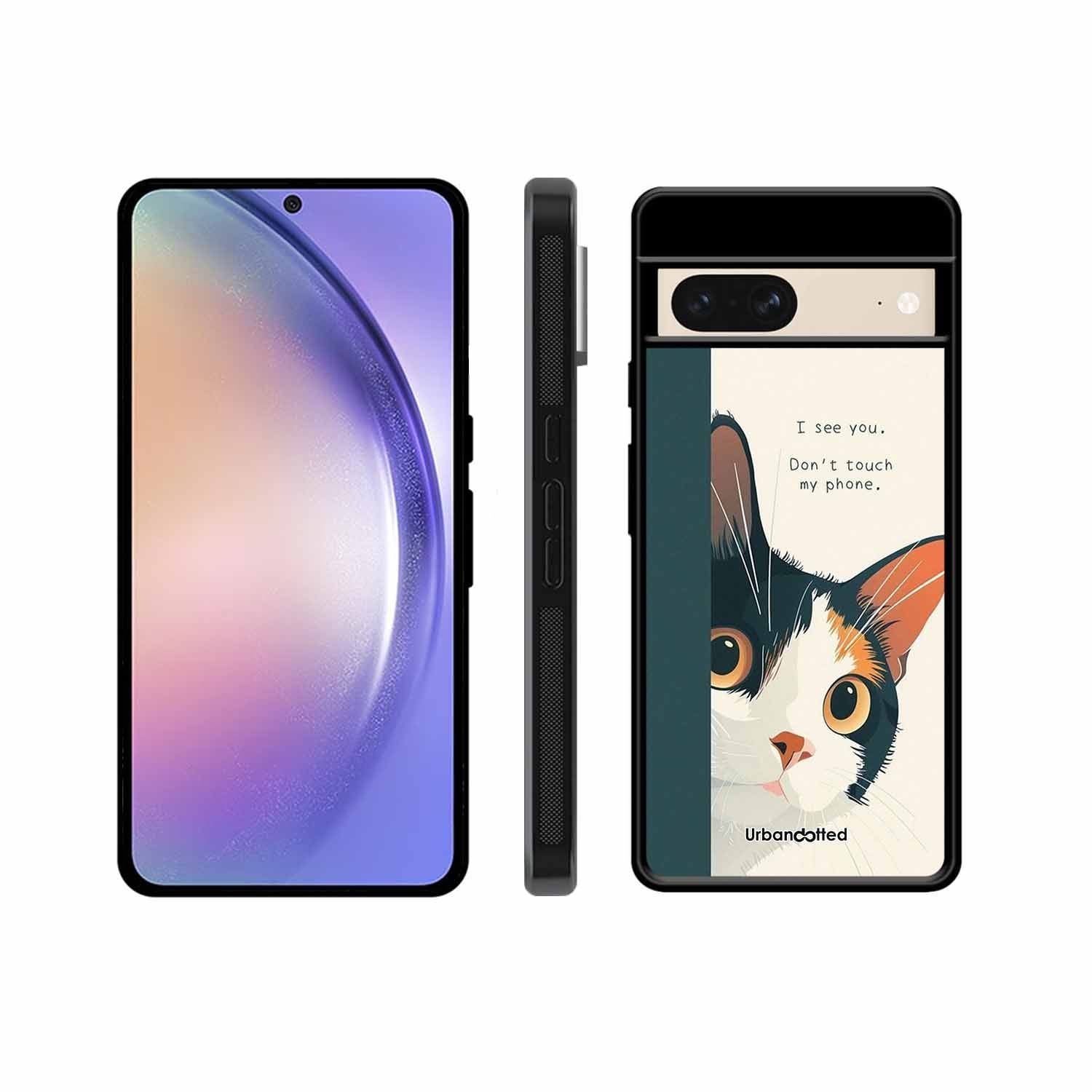 No Touch My Phone Cat Glass Case For Google Pixel 8