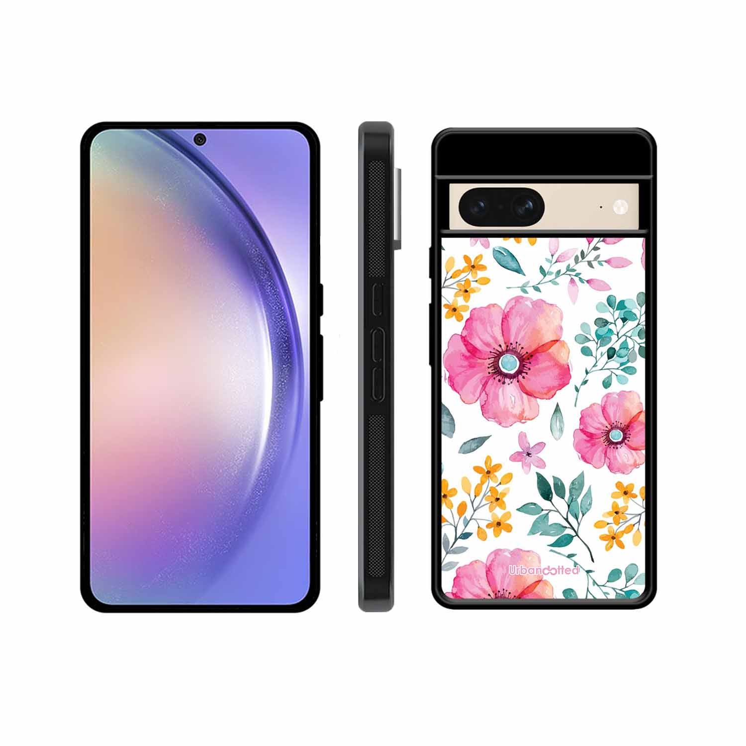 True Blue Wildflower Glass Case For Google Pixel 8
