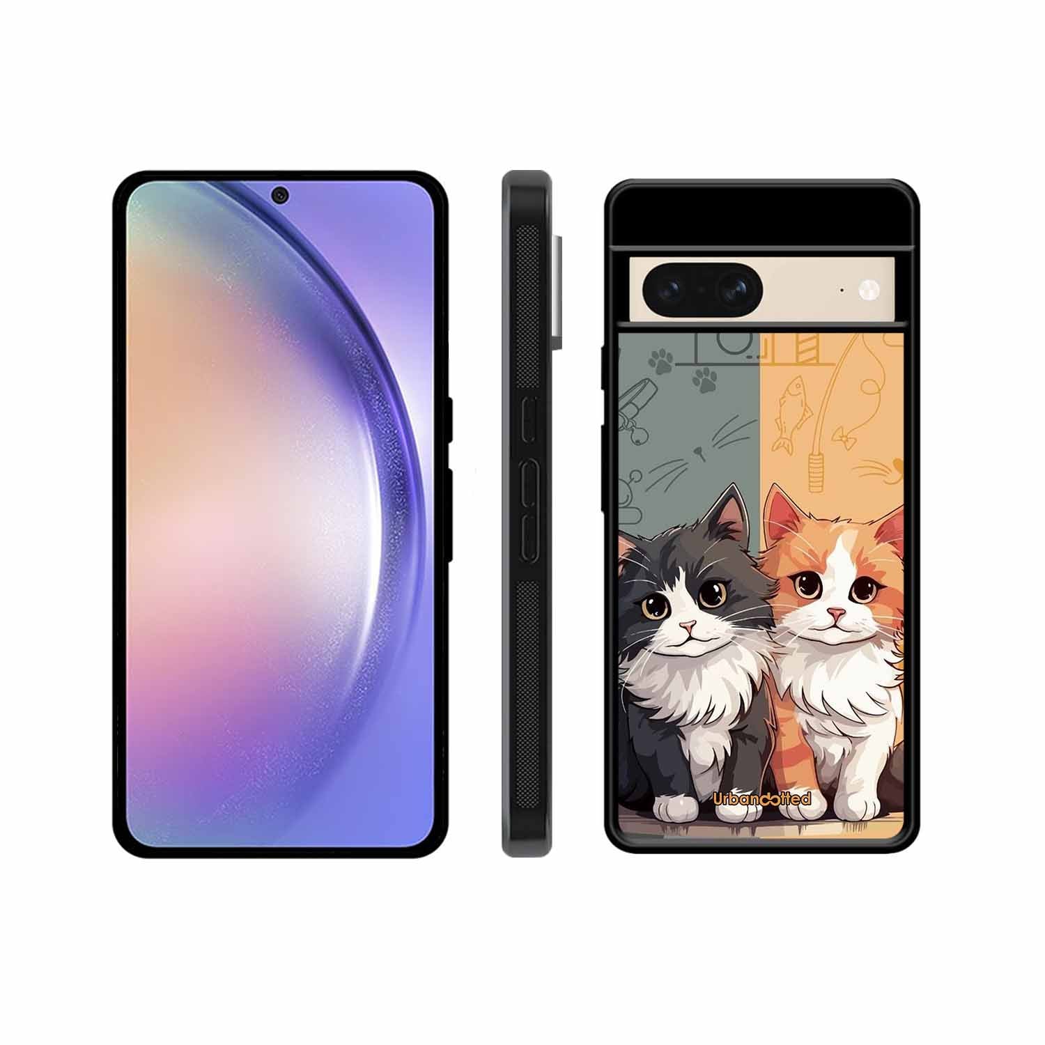 Yin and Yang Cats Glass Case For Google Pixel 8