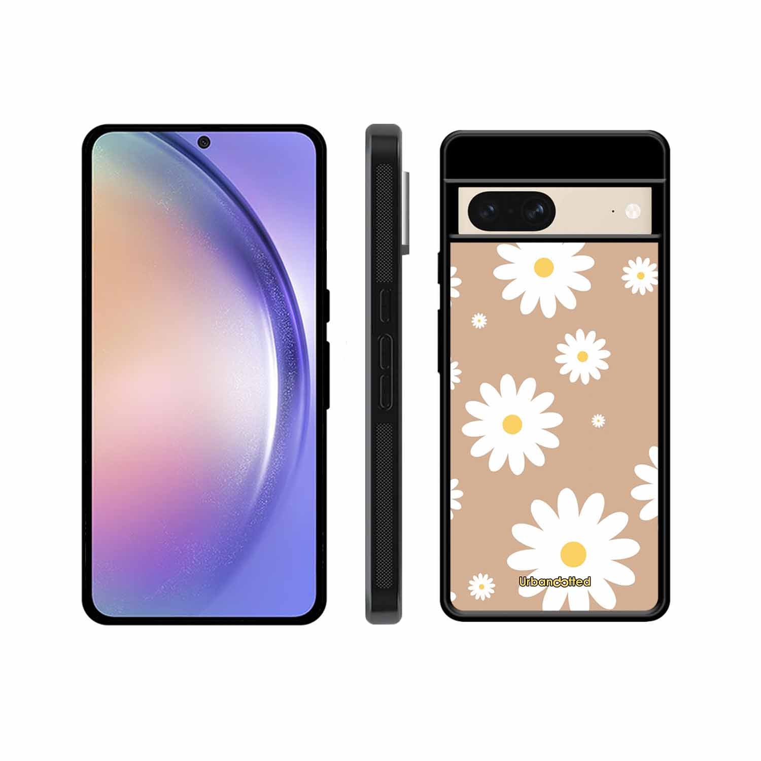Tan Daisy Field Glass Case For Google Pixel 8